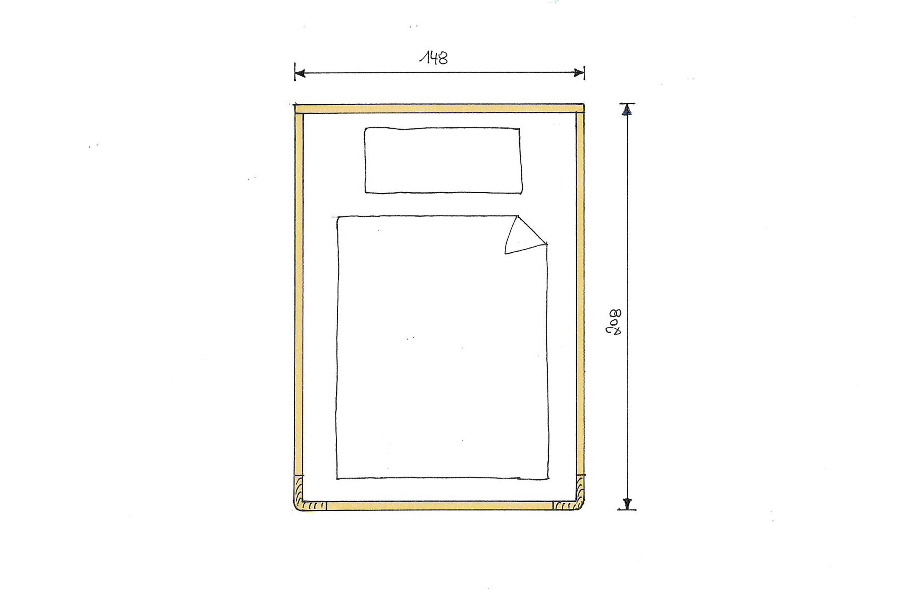 Zirbenbett Abmessung 140x200