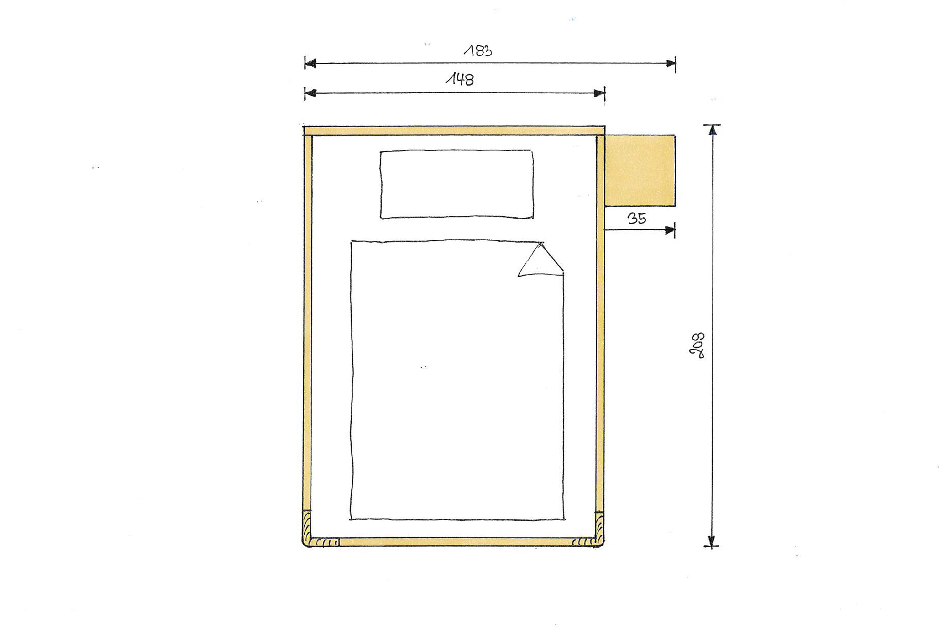 Zirbenholzbett 140x200