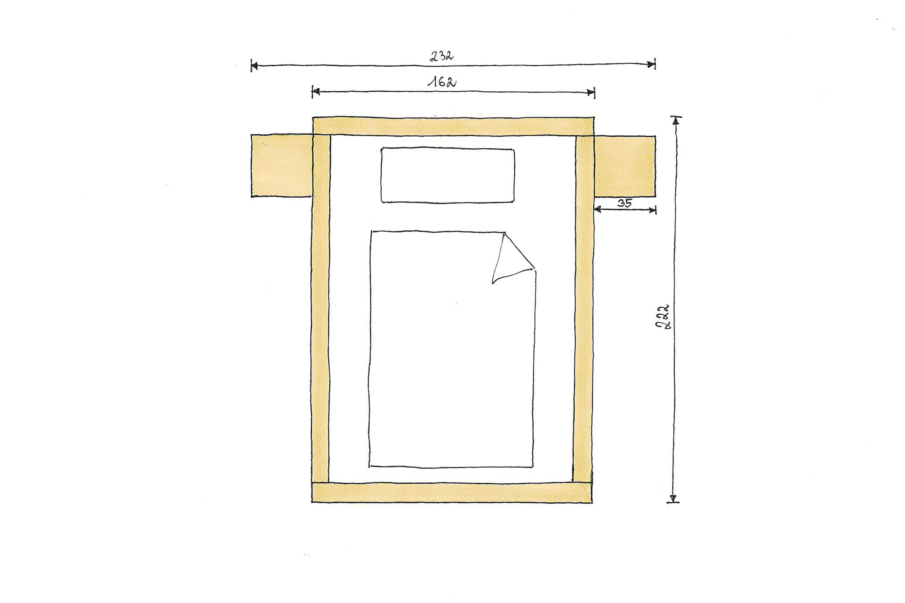Abmessung Nussbaum Bett Johanna 140x200