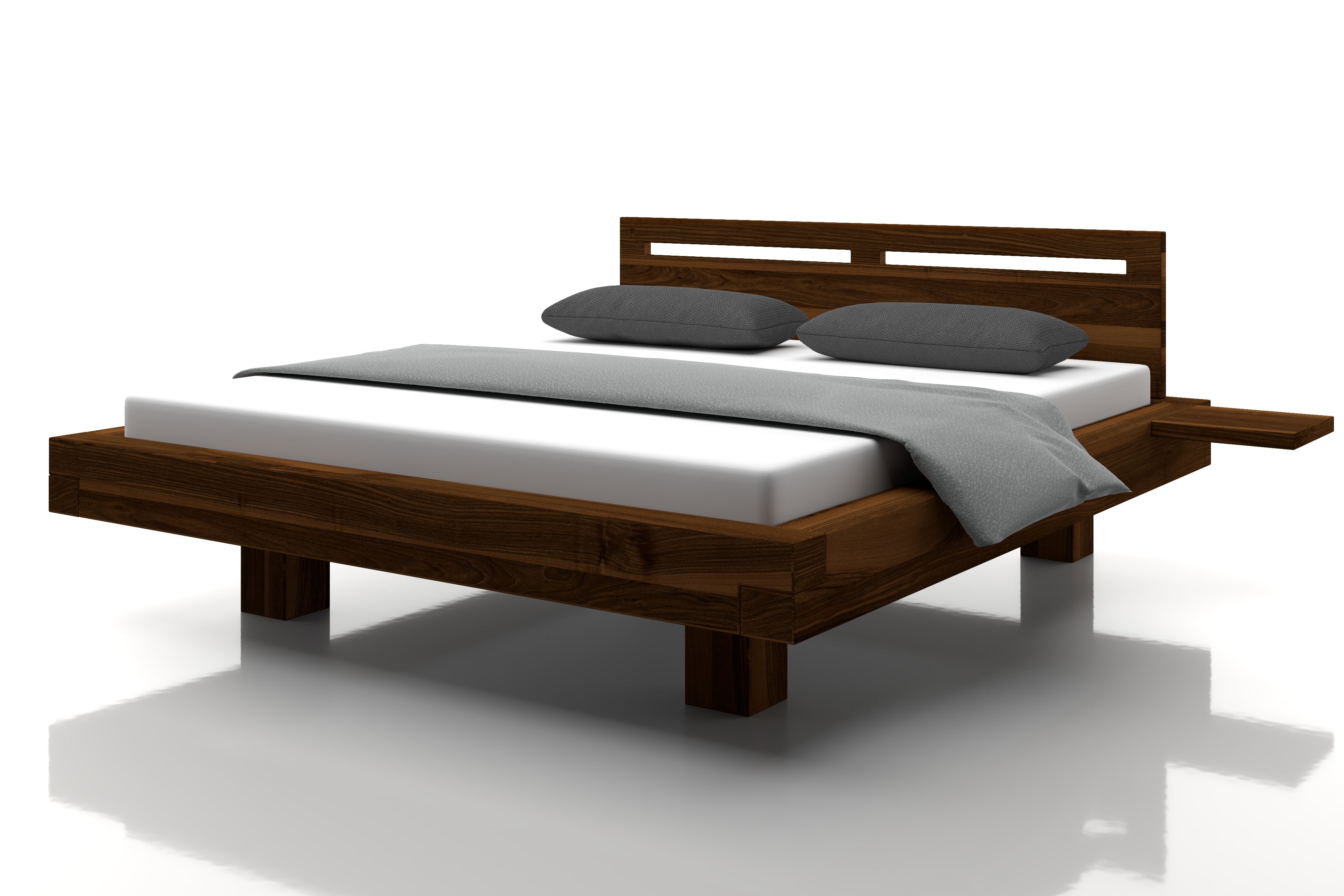 Nussbaum Bett Johanna mit Ablage