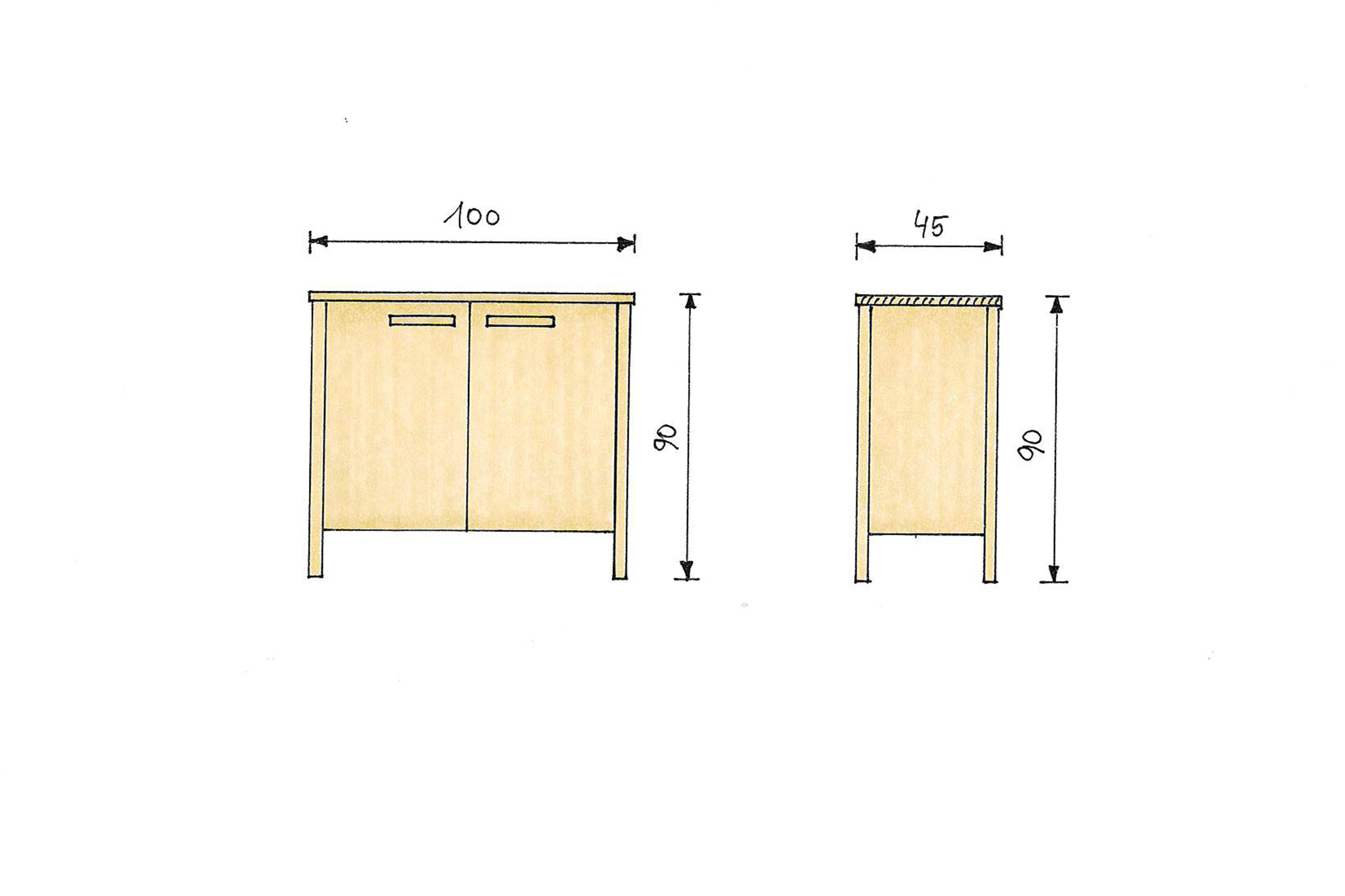 Buchenkommode 100 cm Breite