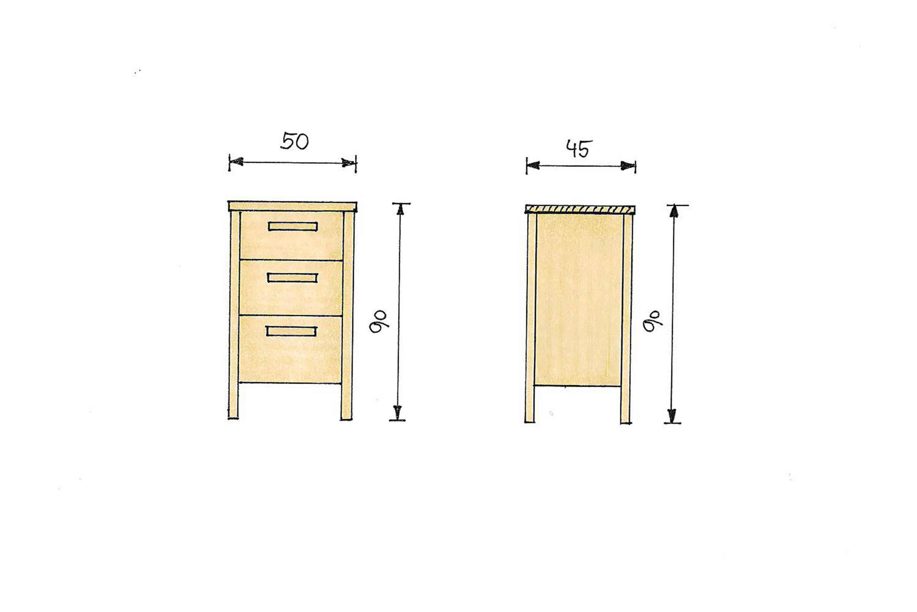 Buchenkommode 50 cm breite