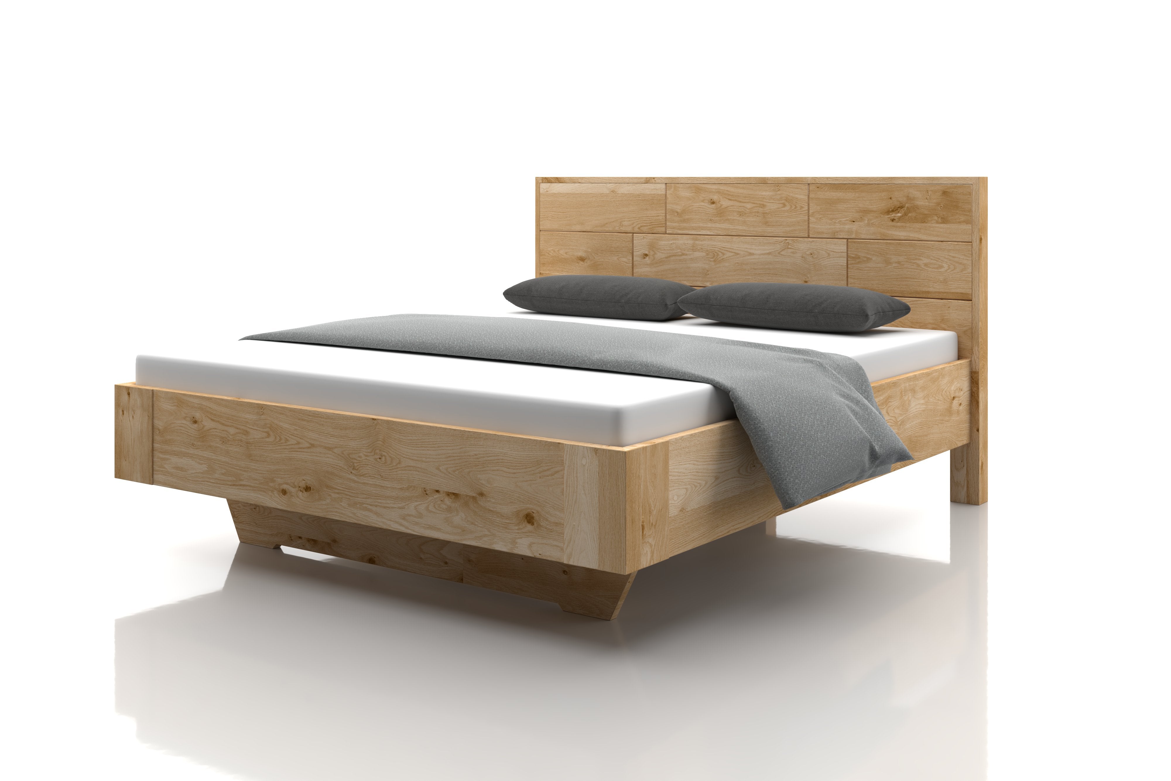 Eichenbett Bianco Marina Holz Kopfteil A