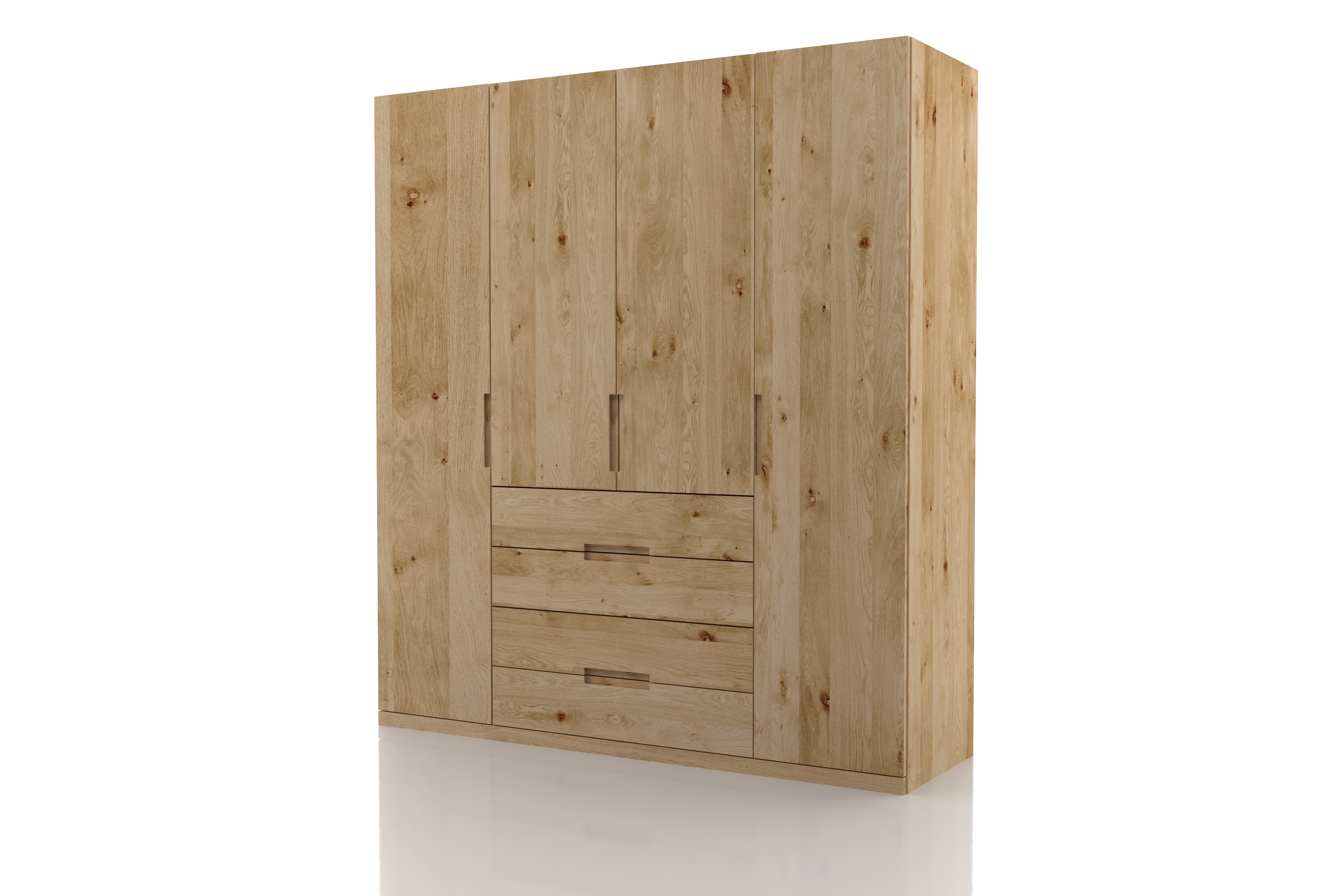 Eichenschrank Bianco Norella 4 türig mit Laden