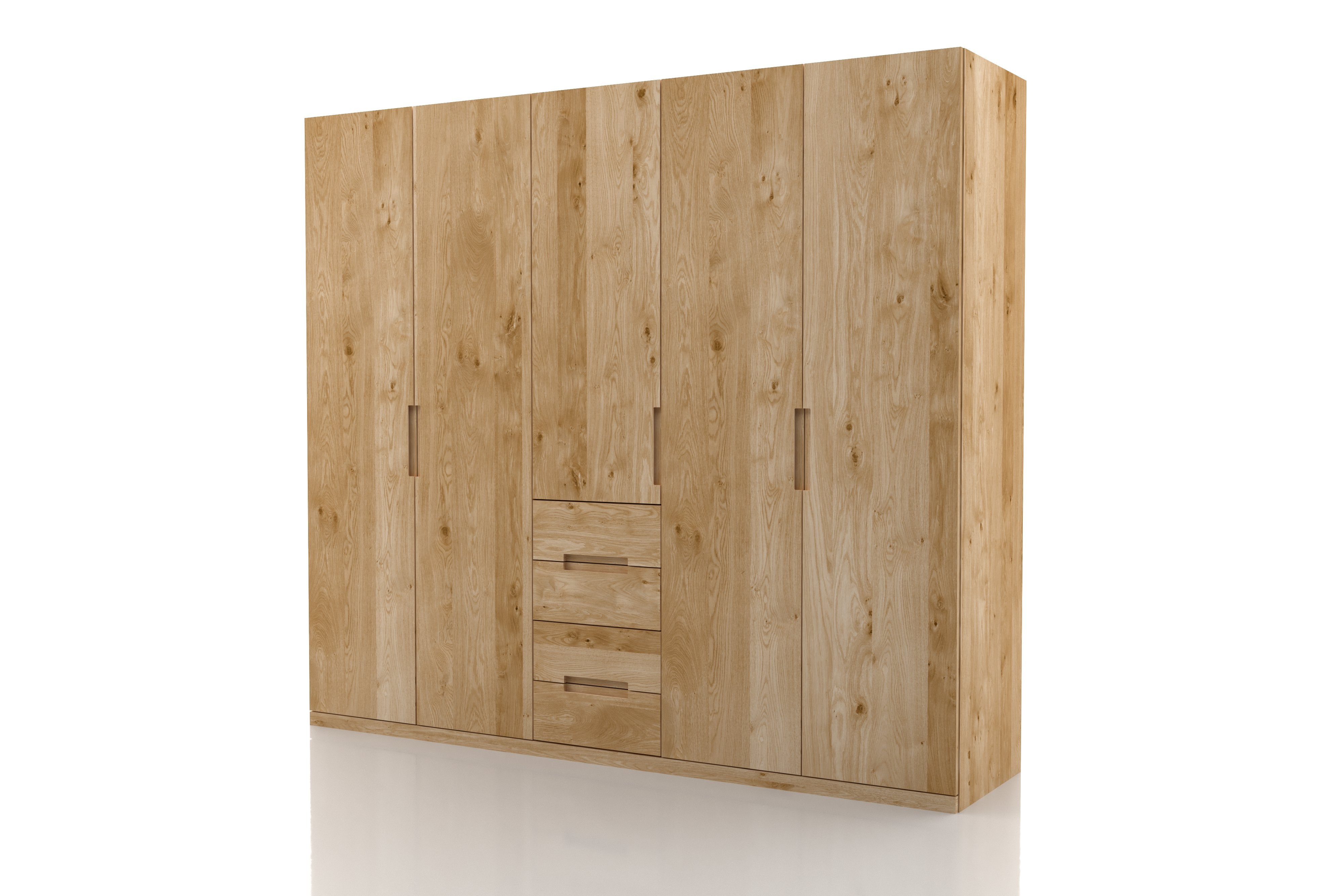 Eichenschrank Bianco Norella 5 türig mit Laden