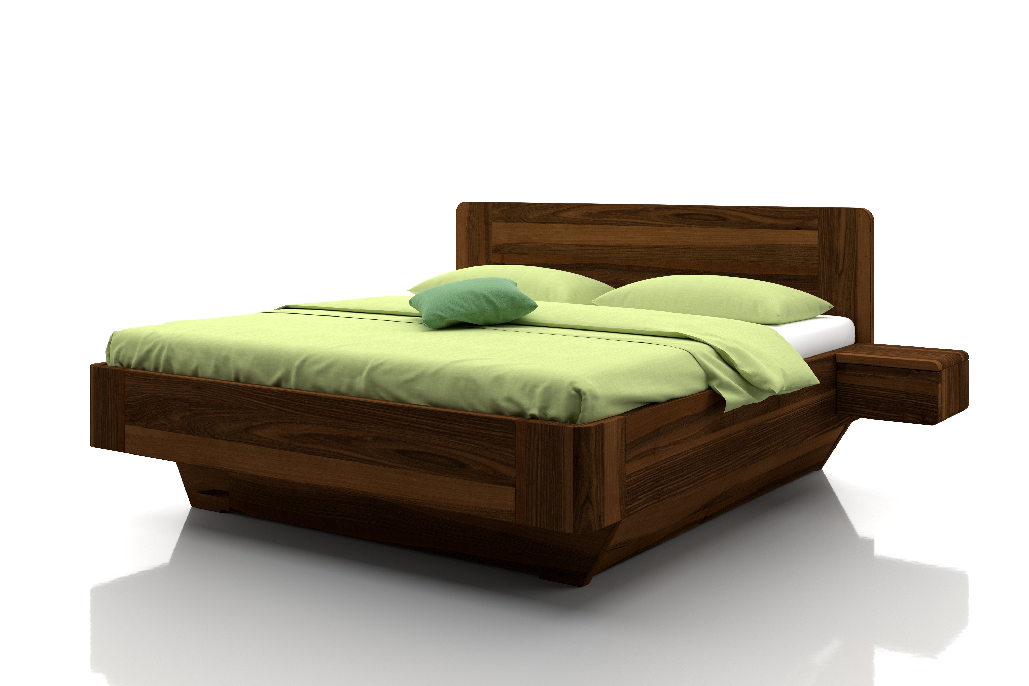 Nussbaum Bett mit Stauraum