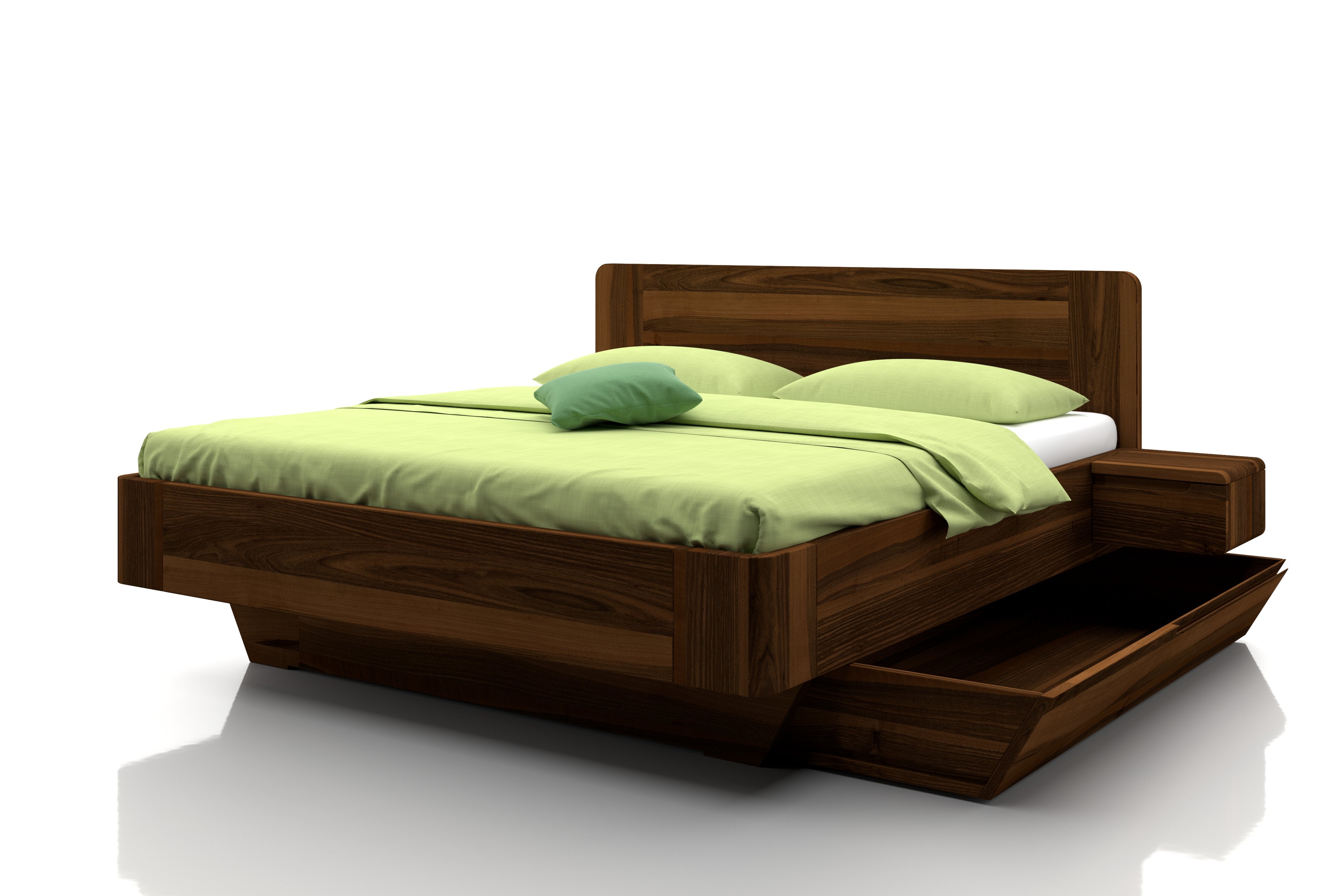 Nussbaum Bett mit Bettladen