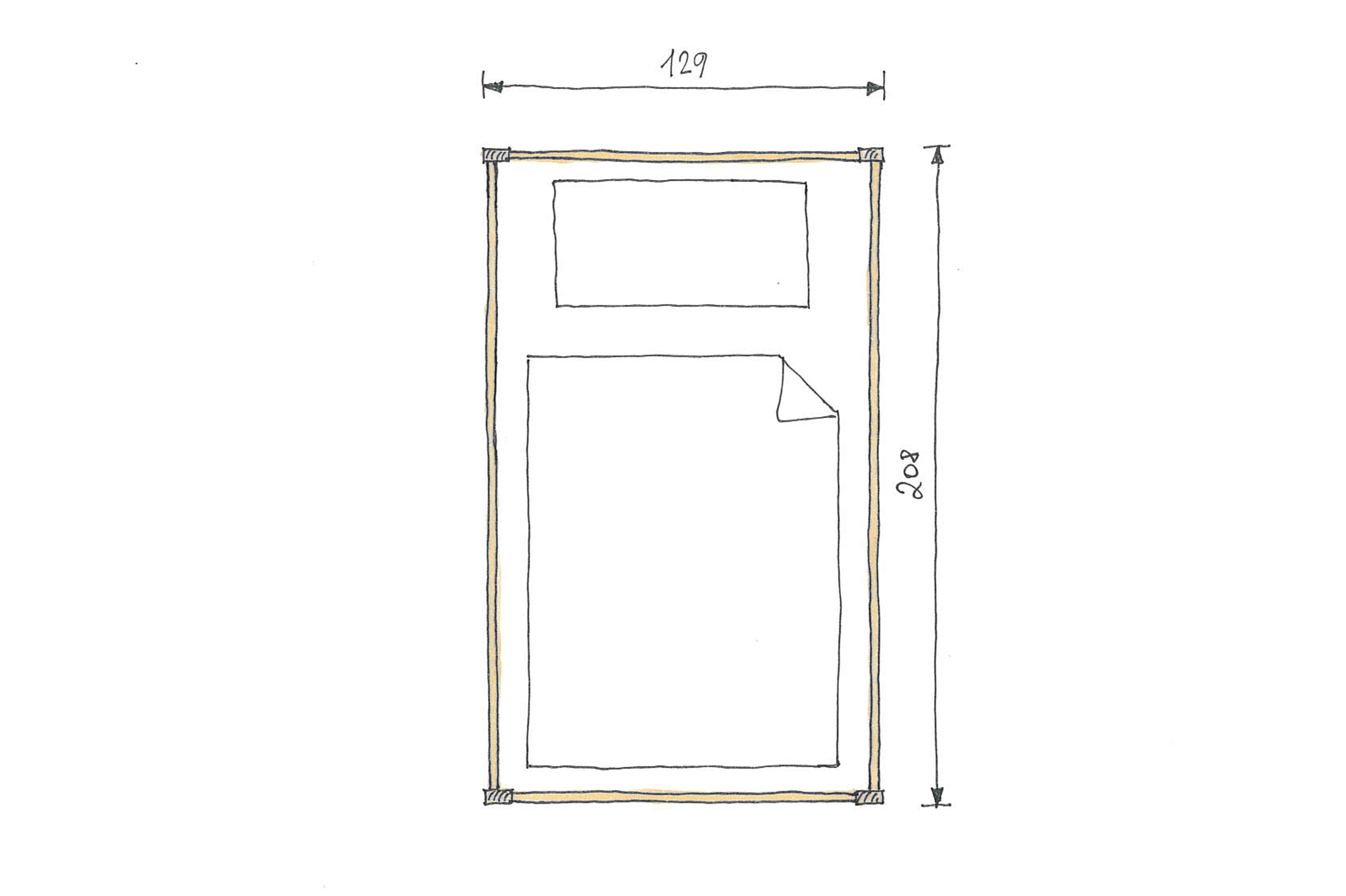 Abmessungen Eichenbett Clara 120x200cm