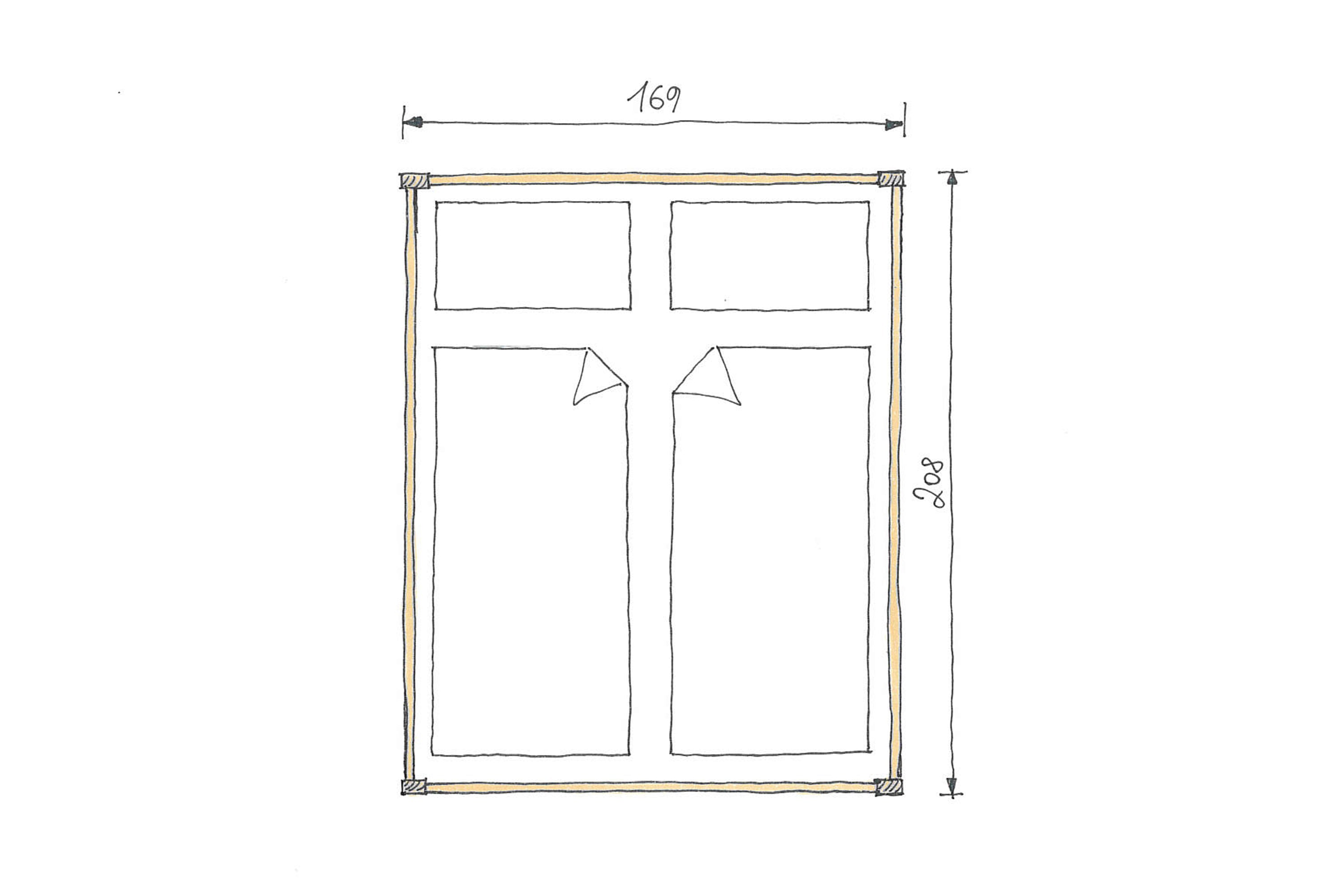 Abmessungen Zirbenbett Clara 160x200cm