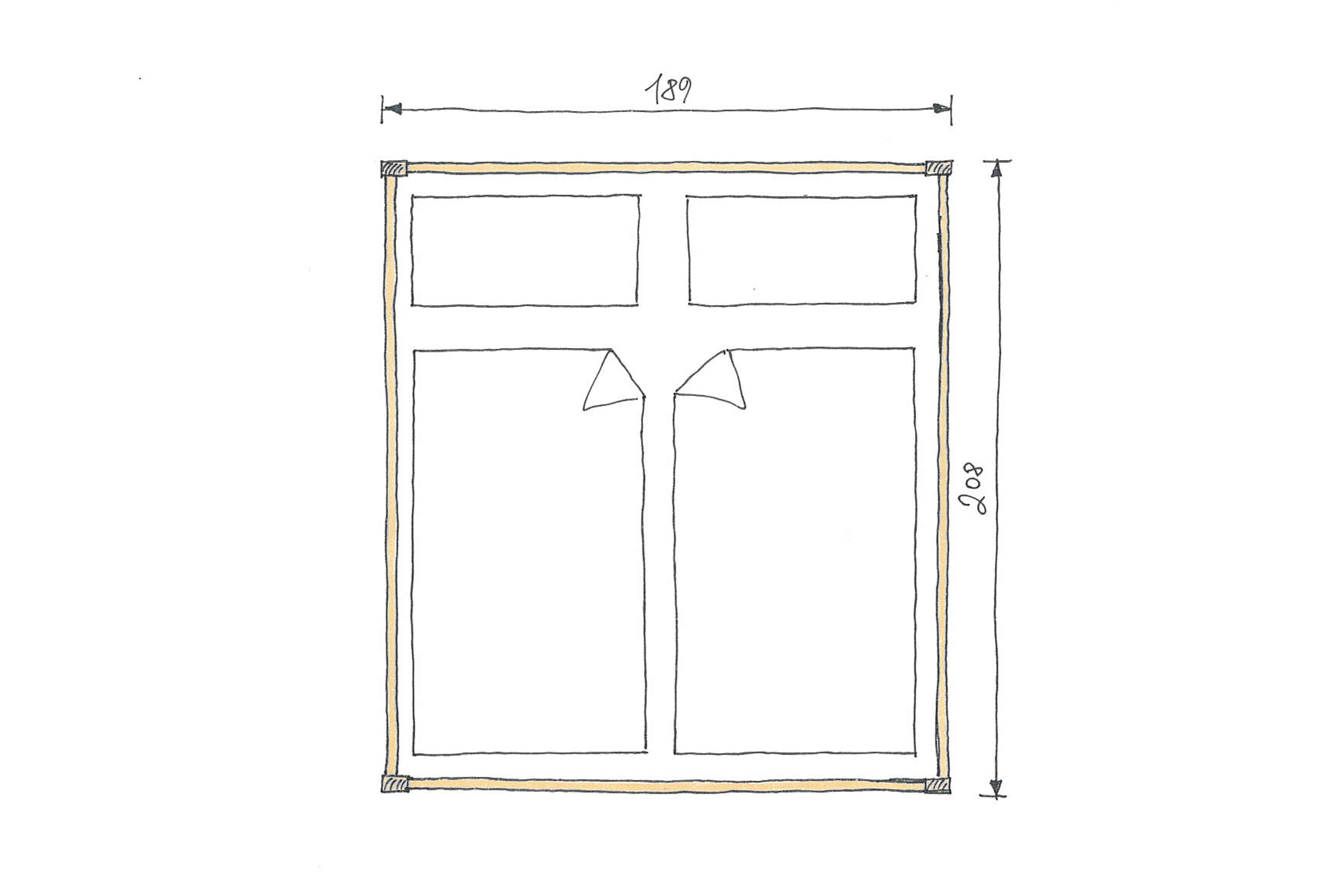 Abmessungen Zirbenbett Clara 180x200cm
