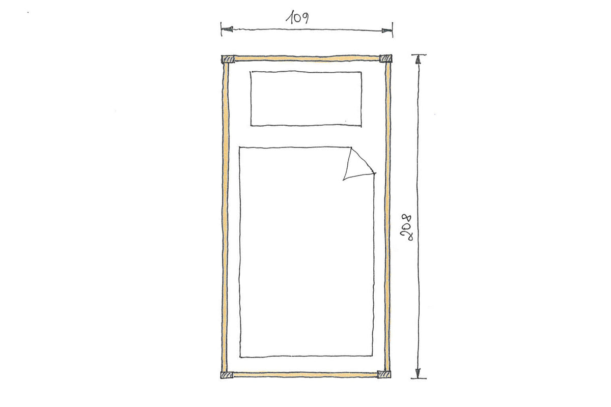 Abmessungen Eichenbett Clara 100x200cm