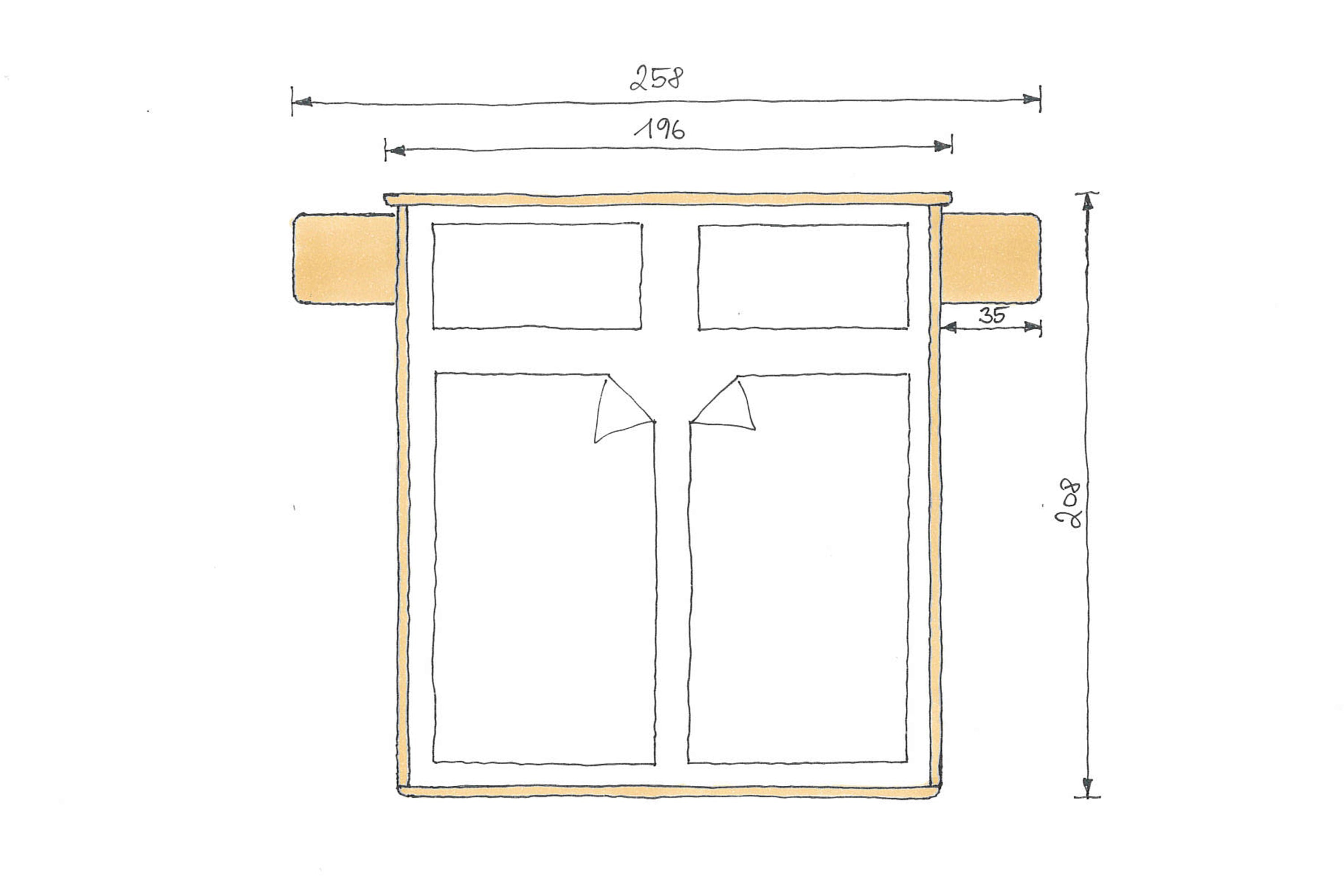 Abmessungen Nussbaum Bett Isabella 180x200cm