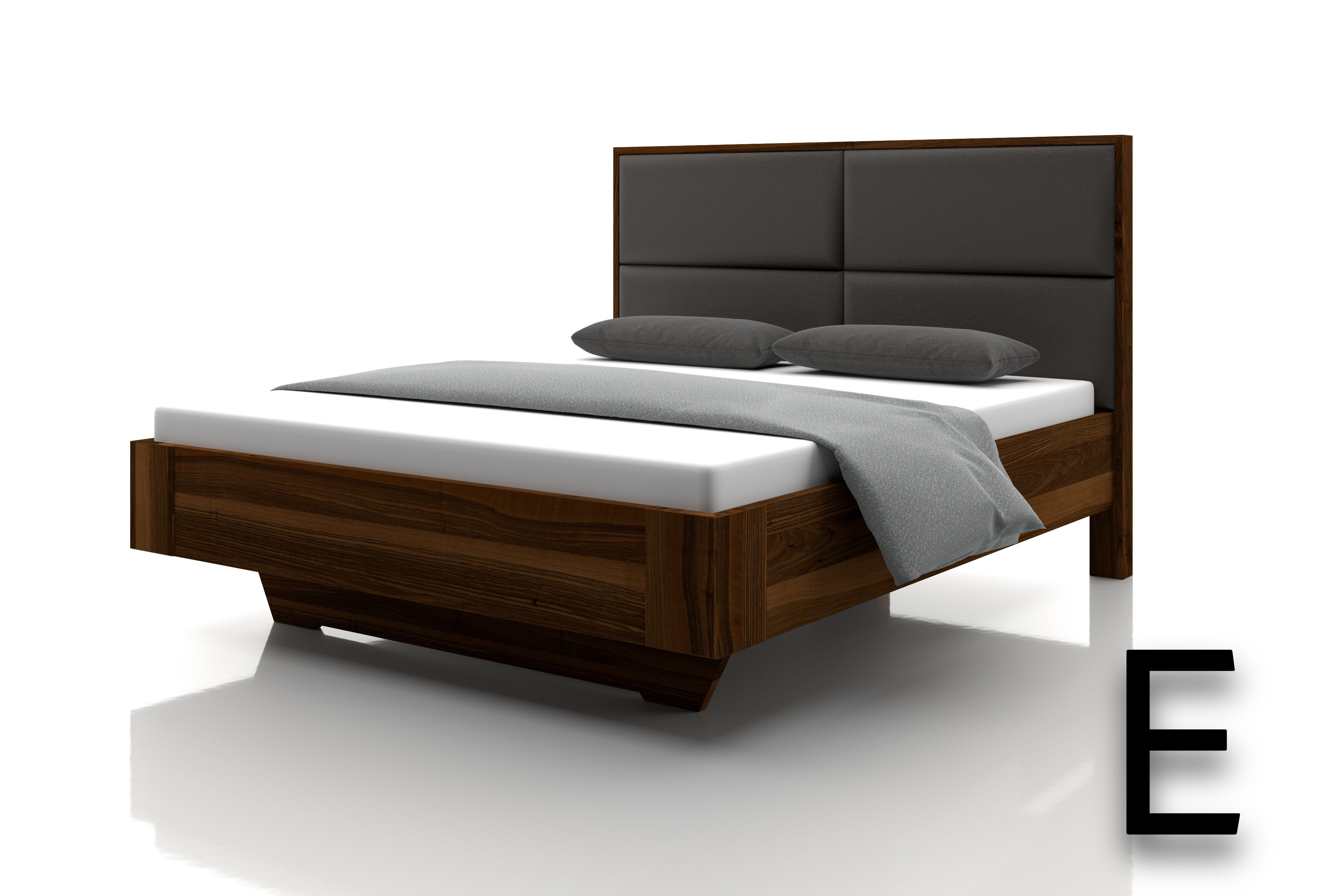 Nussbaum Bett Marina Echtleder Choco Kopfteil E