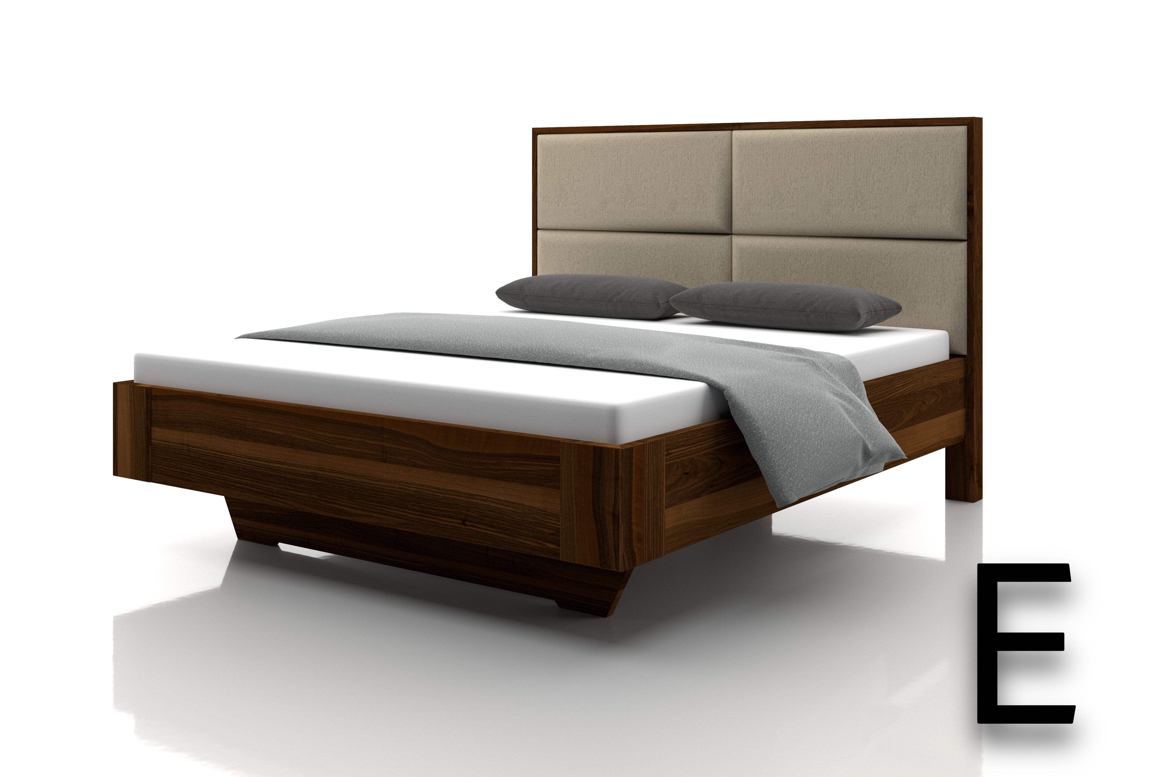 Nussbaum Bett Marina Stoff Kiesel Kopfteil E