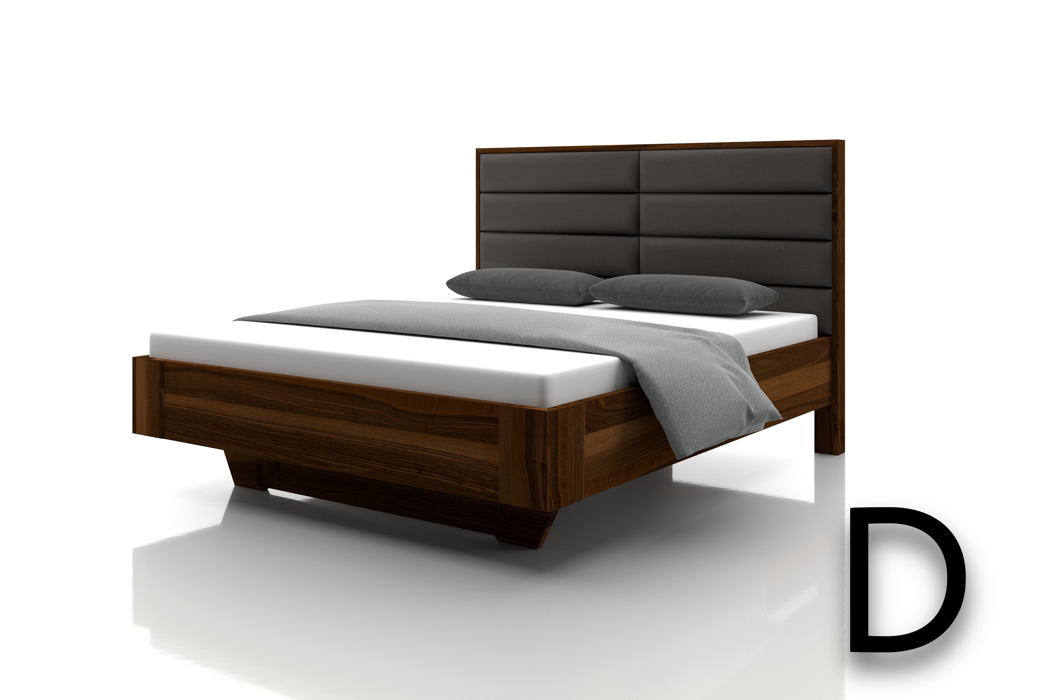 Nussbaum Bett Marina Echtleder Choco Kopfteil D