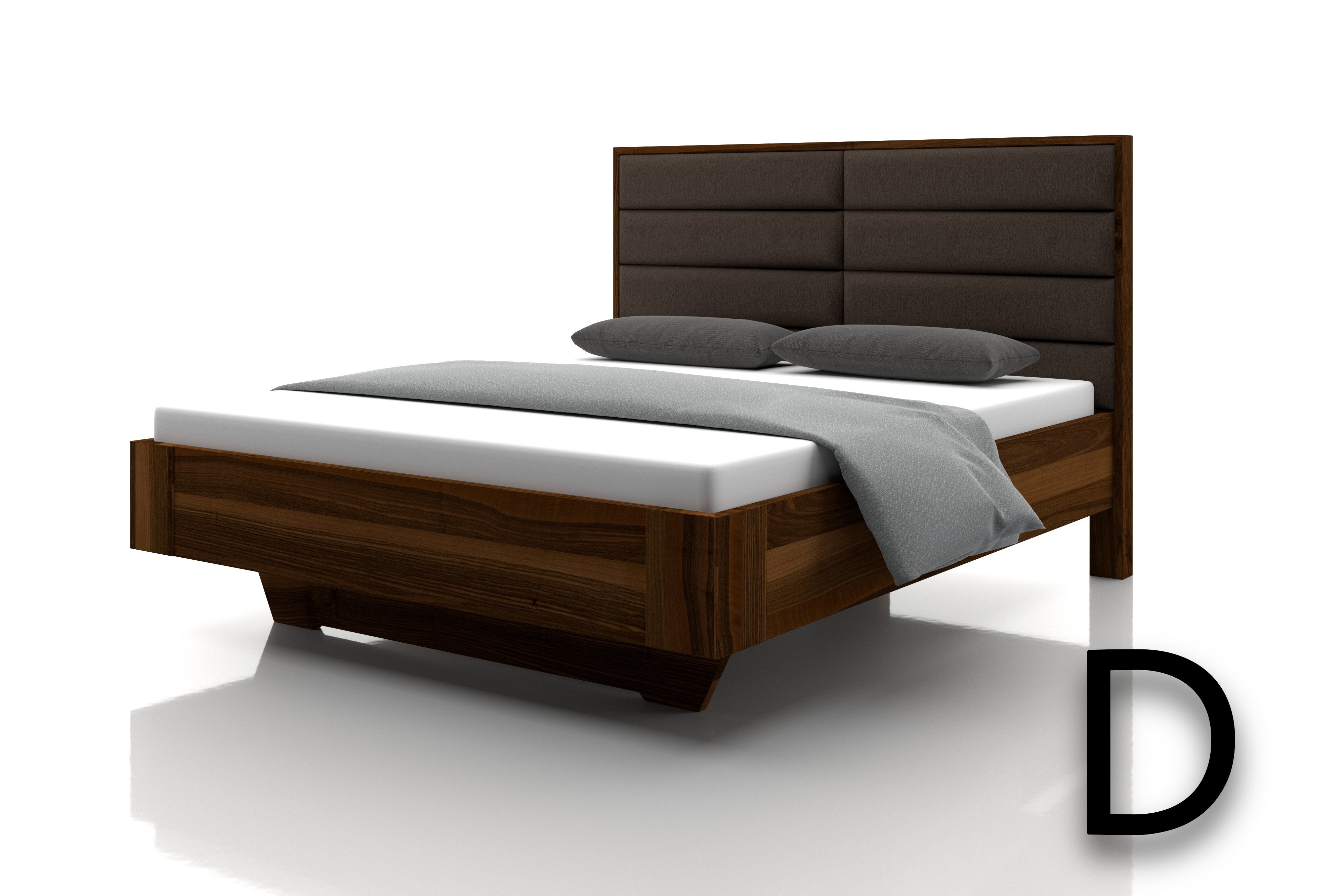 Nussbaum Bett Marina Stoff Taupe Kopfteil D