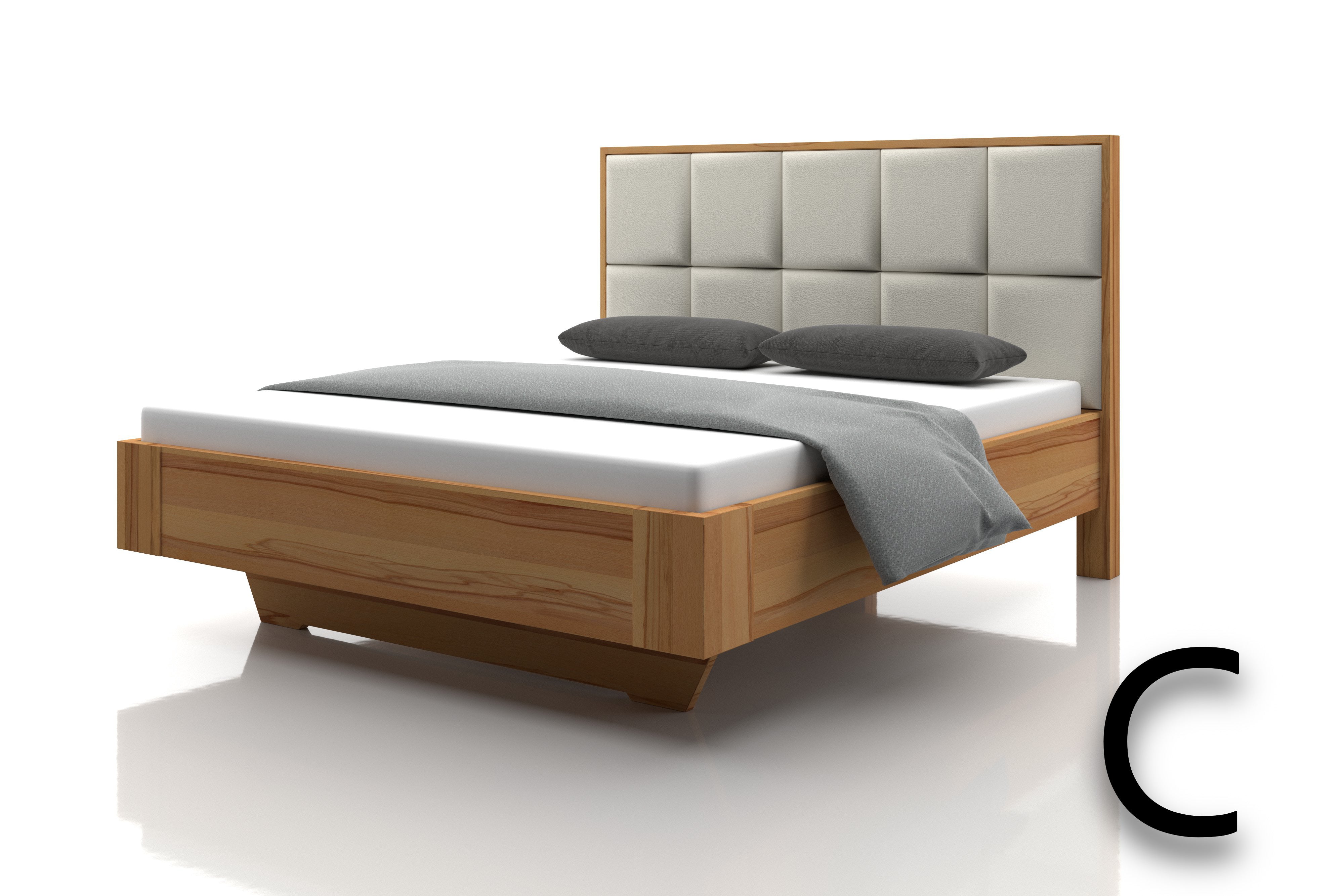 Kernbuchenbett Marina Echtleder Djerba Kopfteil C