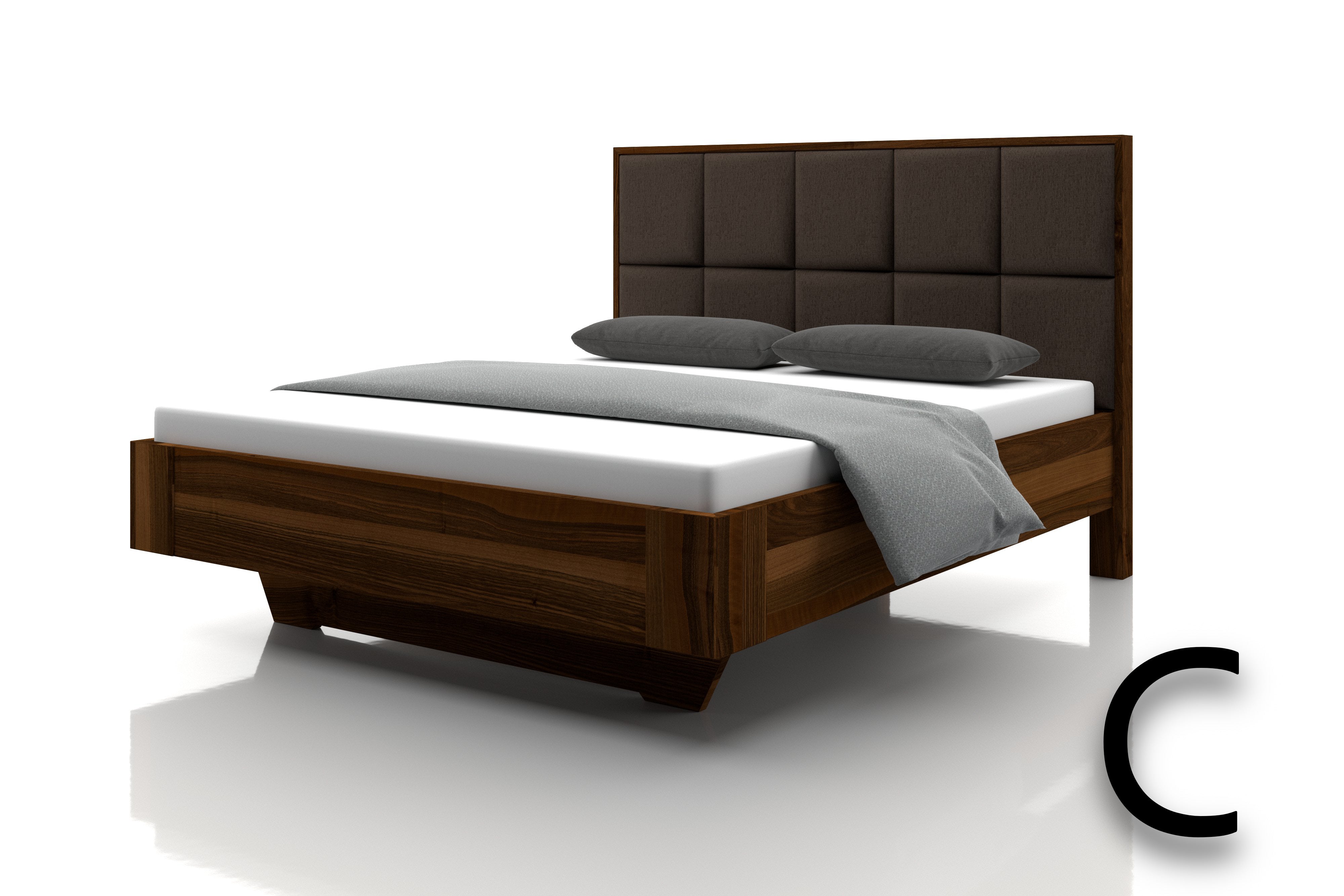 Nussbaum Bett Marina Stoff Taupe Kopfteil C