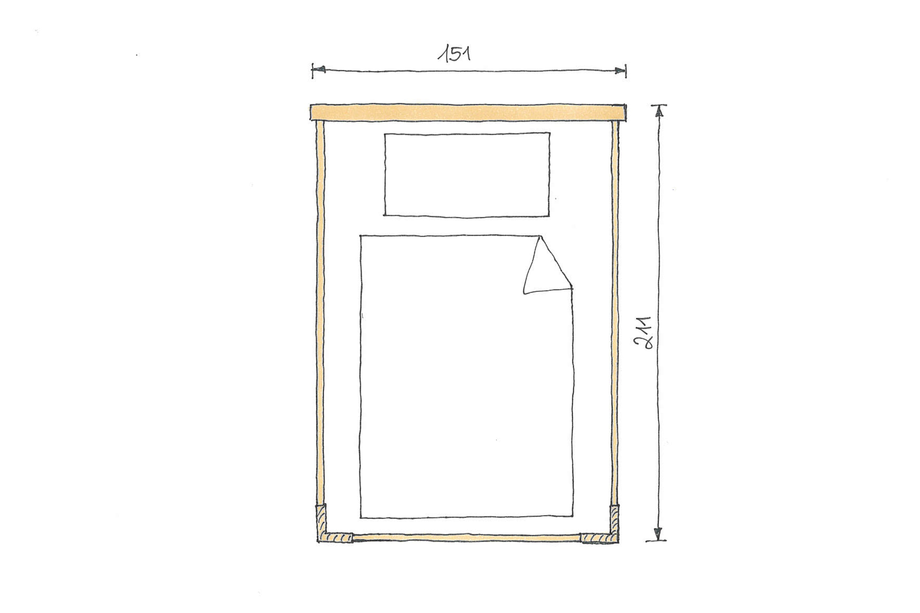 Abmessungen Eichenbett Bianco Marina Echtleder 140x200 cm