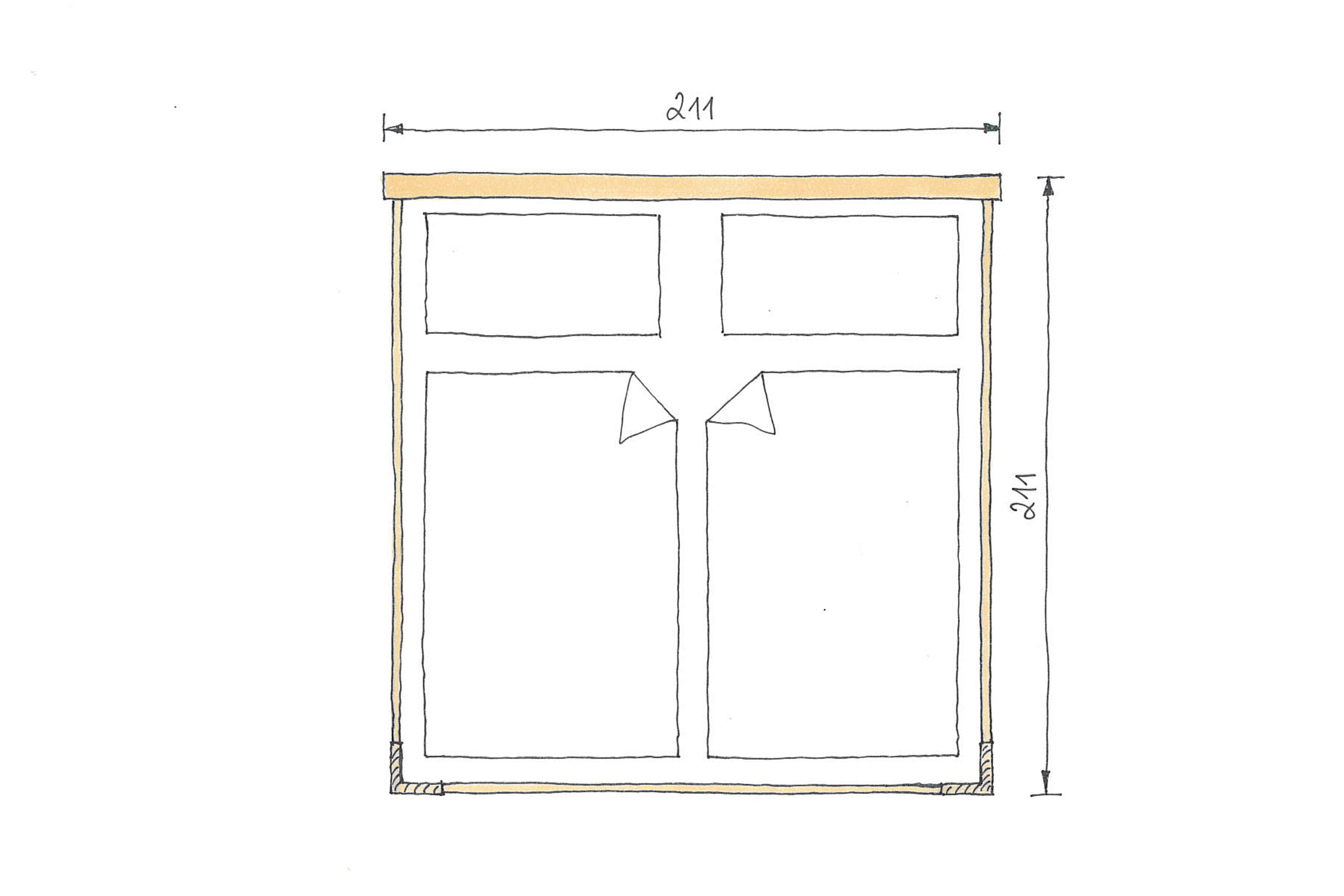 Abmessung Eichenbett Marina Holz 200x200cm