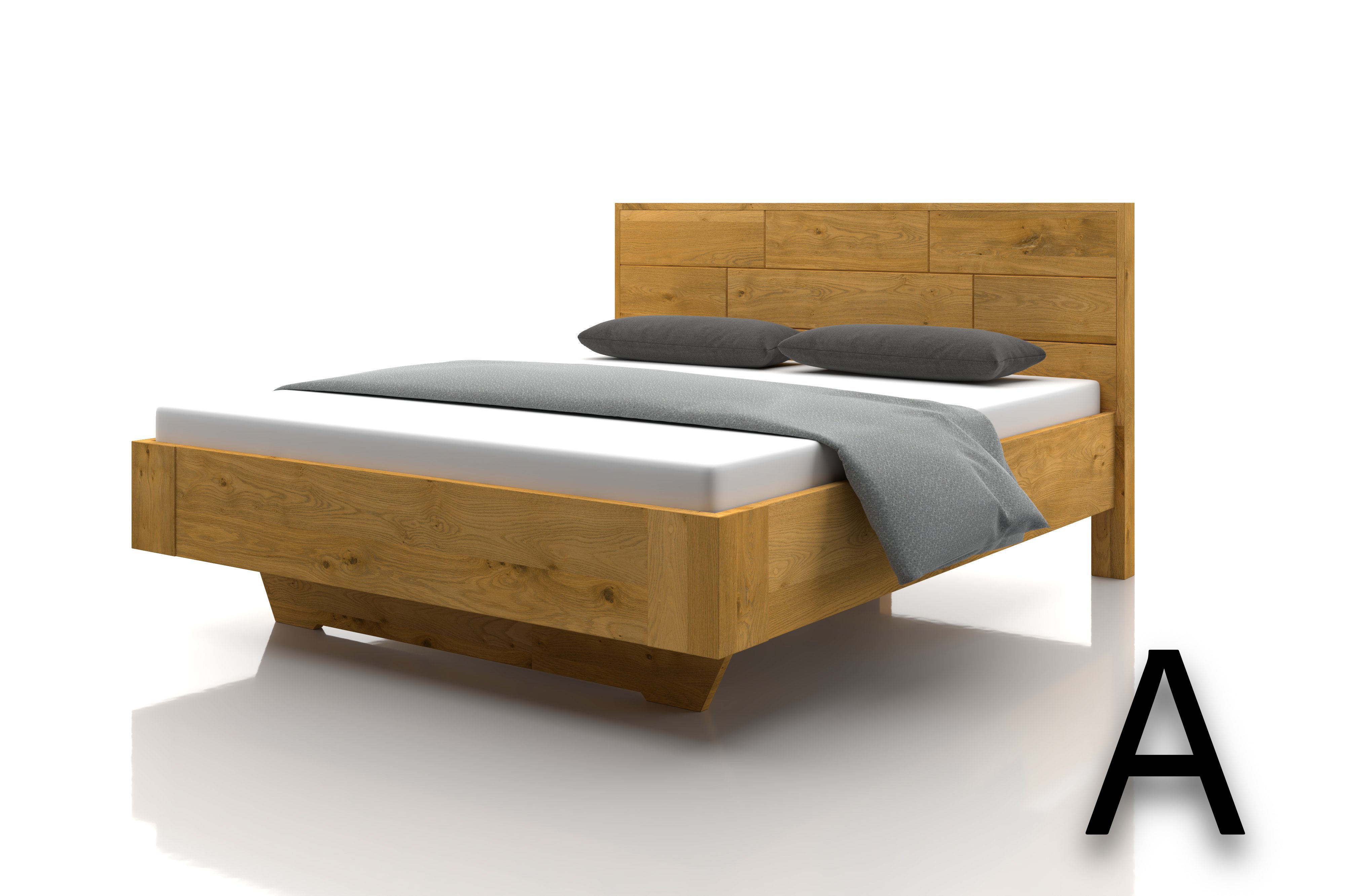 Eichenbett Marina Holz Kopfteil A