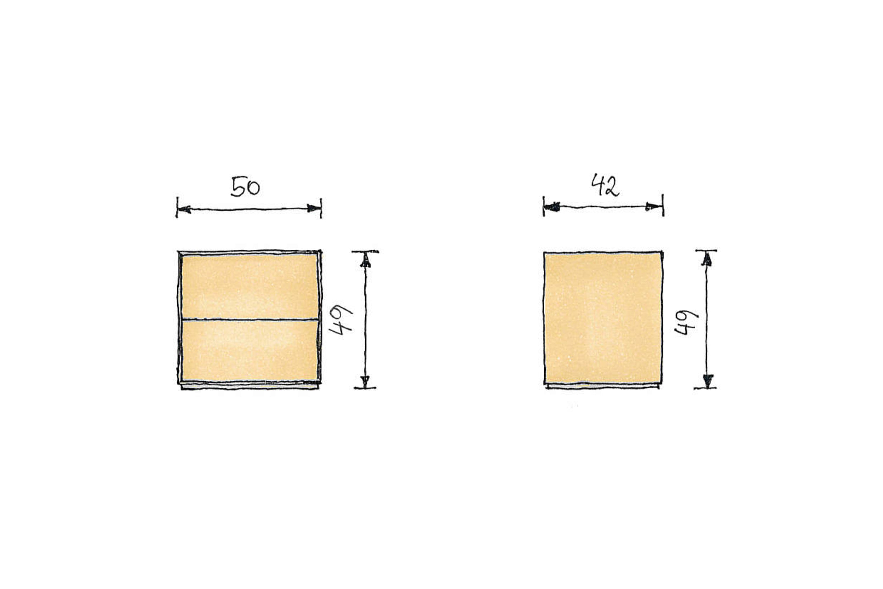 Abmessungen Eichennachttisch Marina 50x42x49 cm