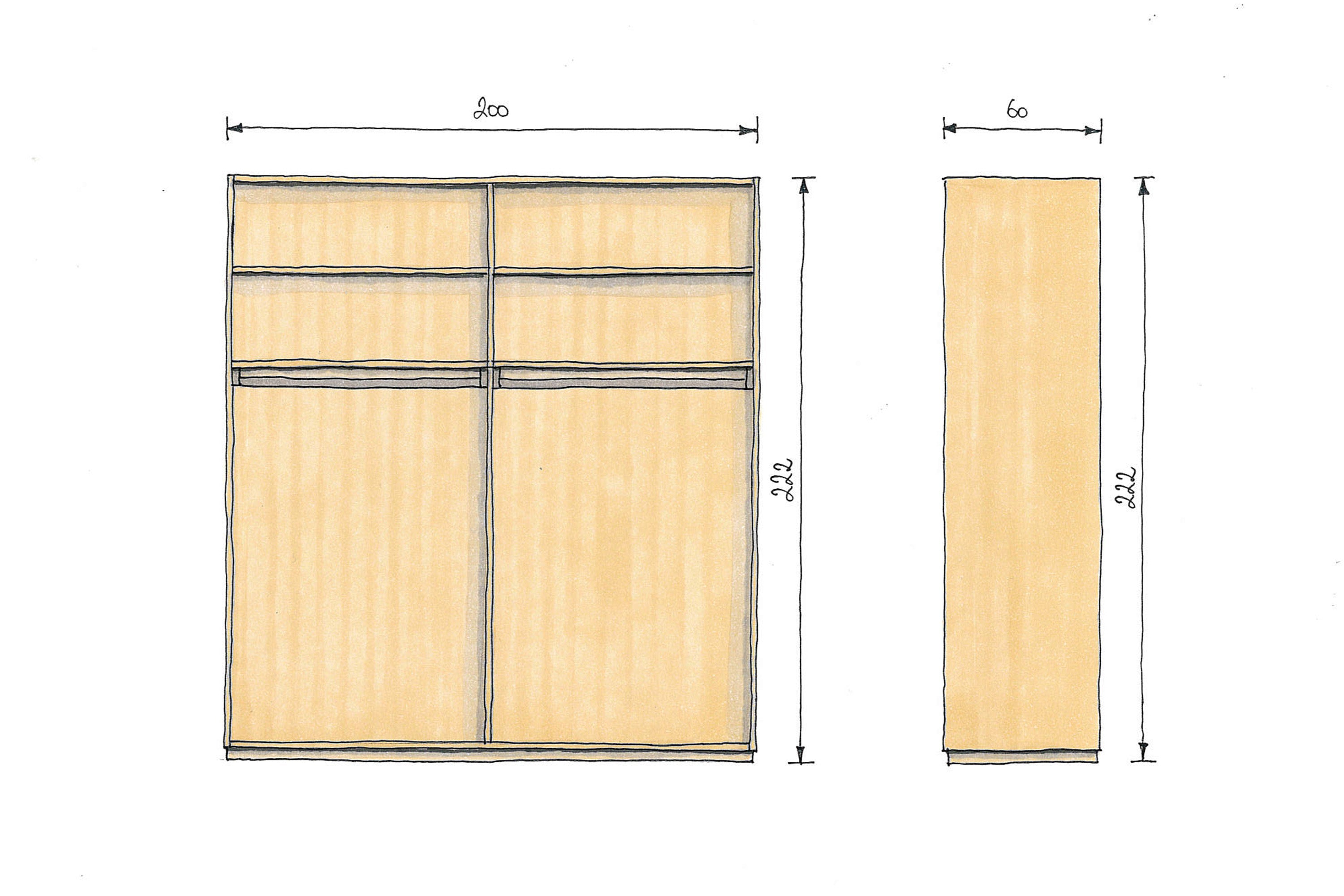 Eichenschrank Marina 4 türig