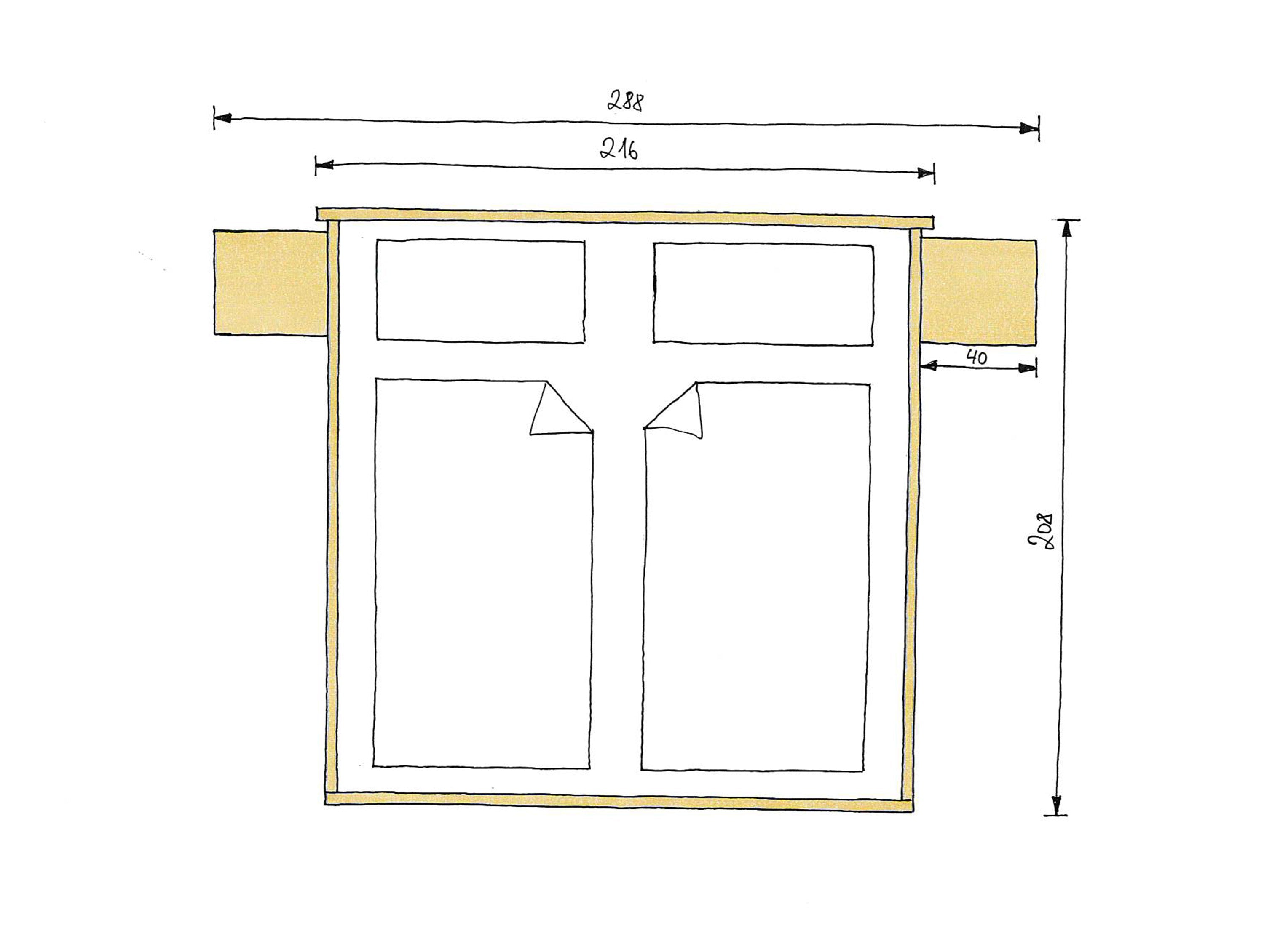 Abmessungen Eichenbett Mia 200x200cm
