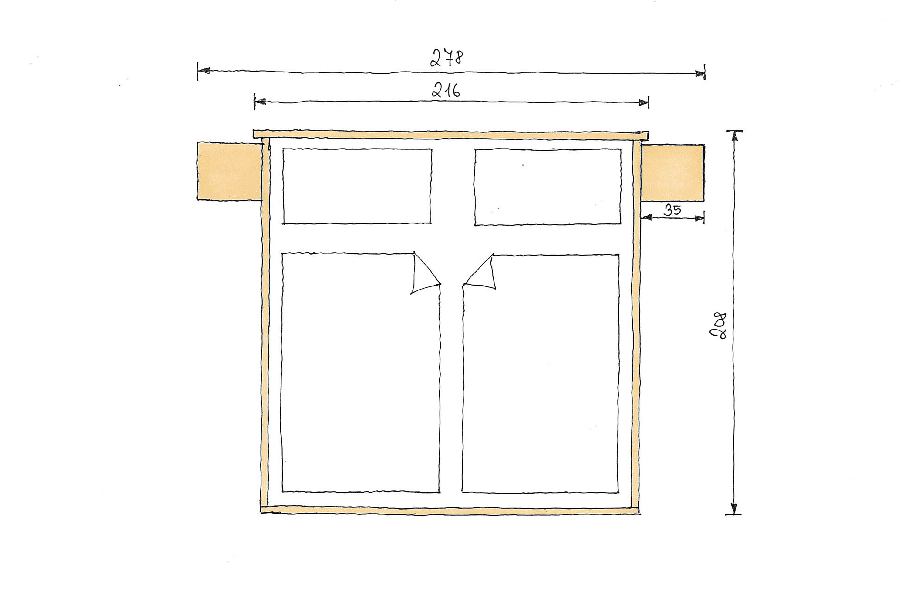 Abmessung Zirbenbett Nora 200 x 200 cm
