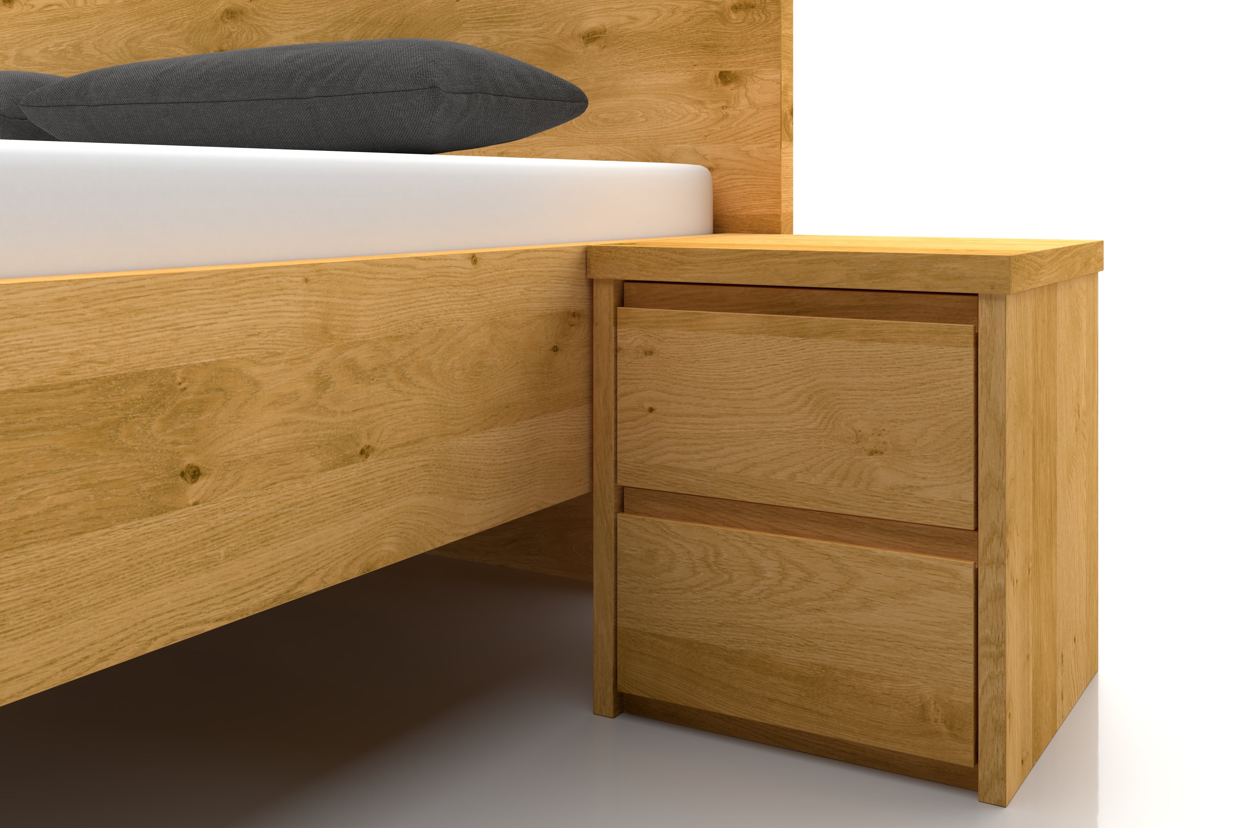 Eichennachttisch Nora/Clara zwei Laden