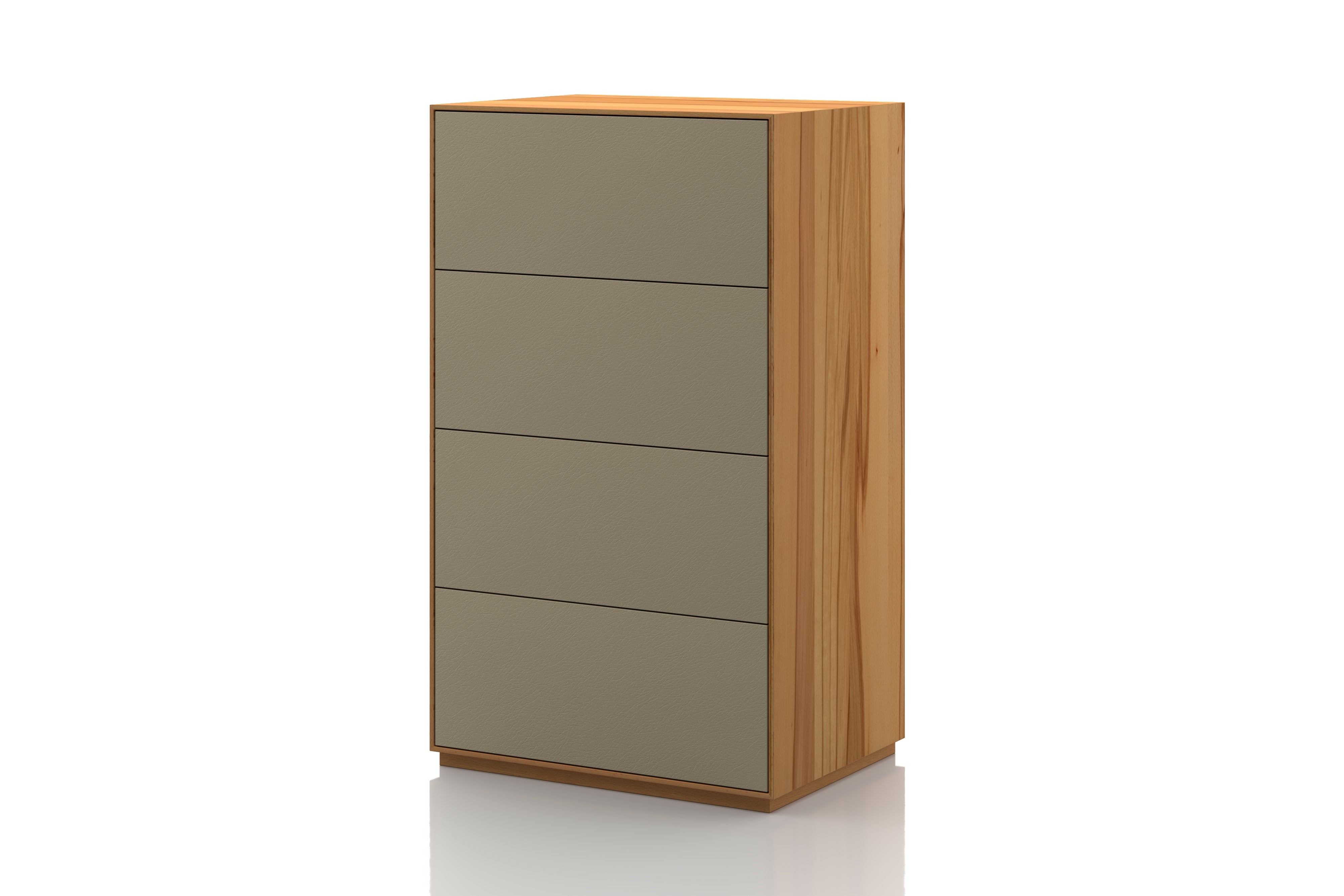 Buchenkommode 50 cm Echtleder Sand