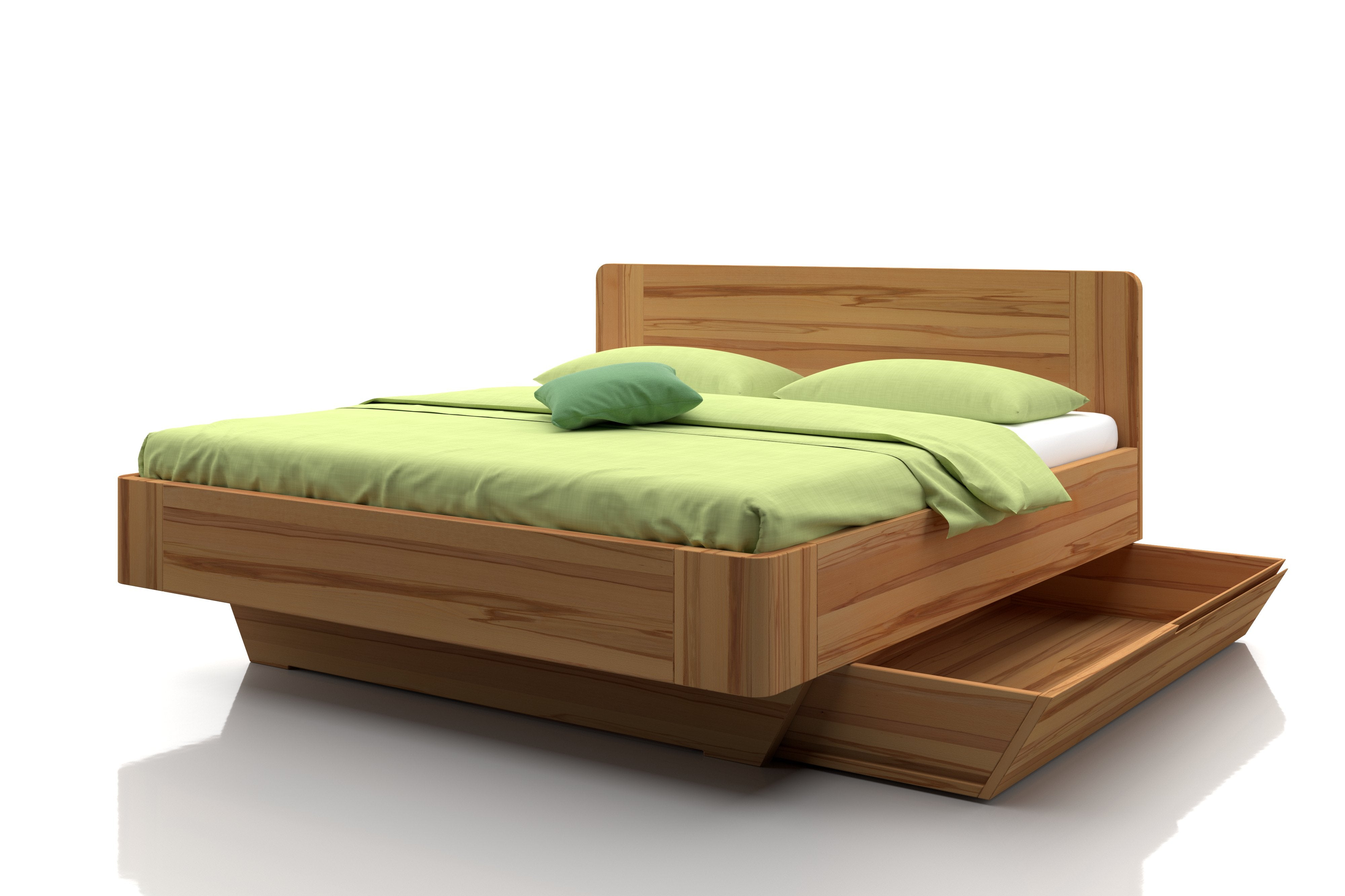 Kernbuchenbett mit Bettladen