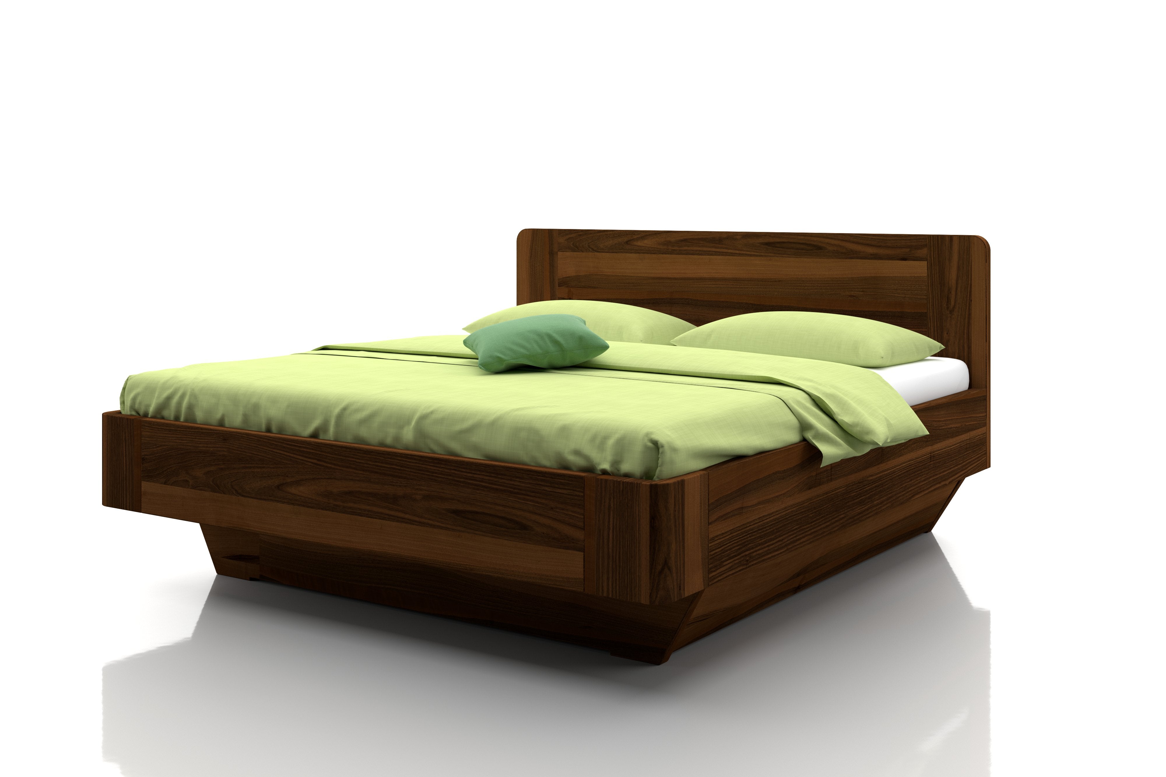 Nussbaumbett mit Bettkasten