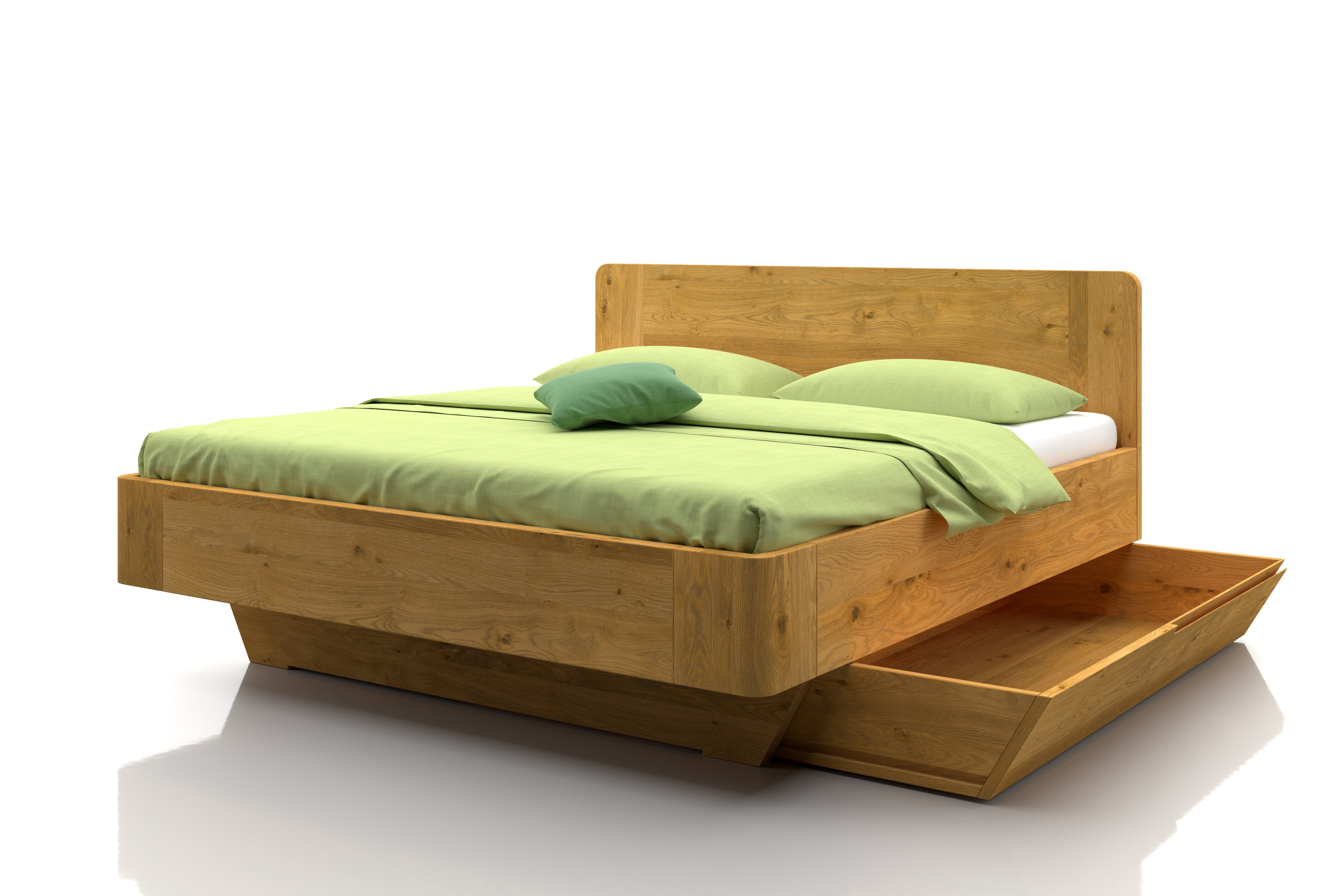 Massivholz Bett Eiche mit Bettladen