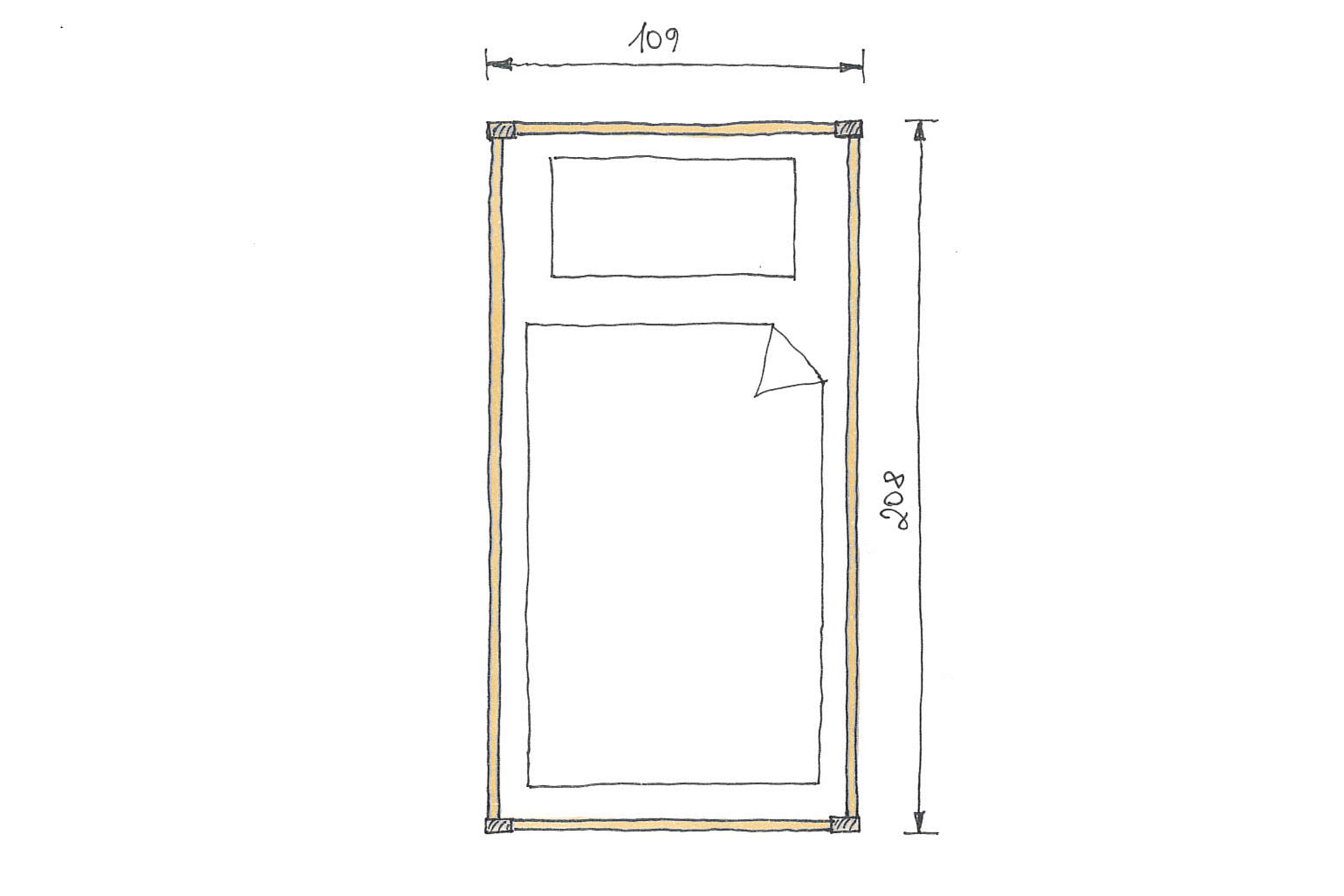 Abmessungen Zirbenbett Clara 100x200cm