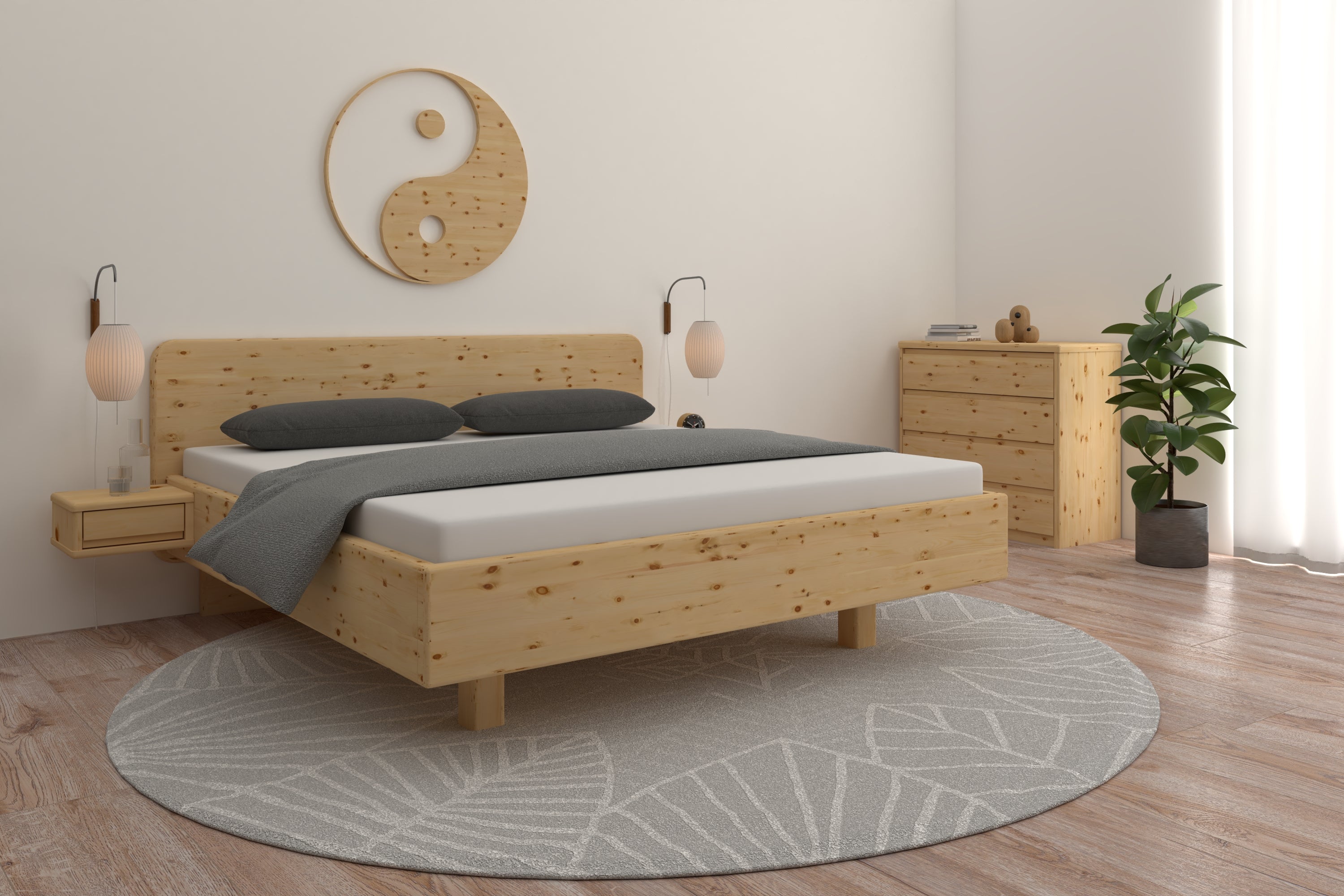 ZIrbenbett Isabella in einem harmonischen Feng Shui Schlafzimmer