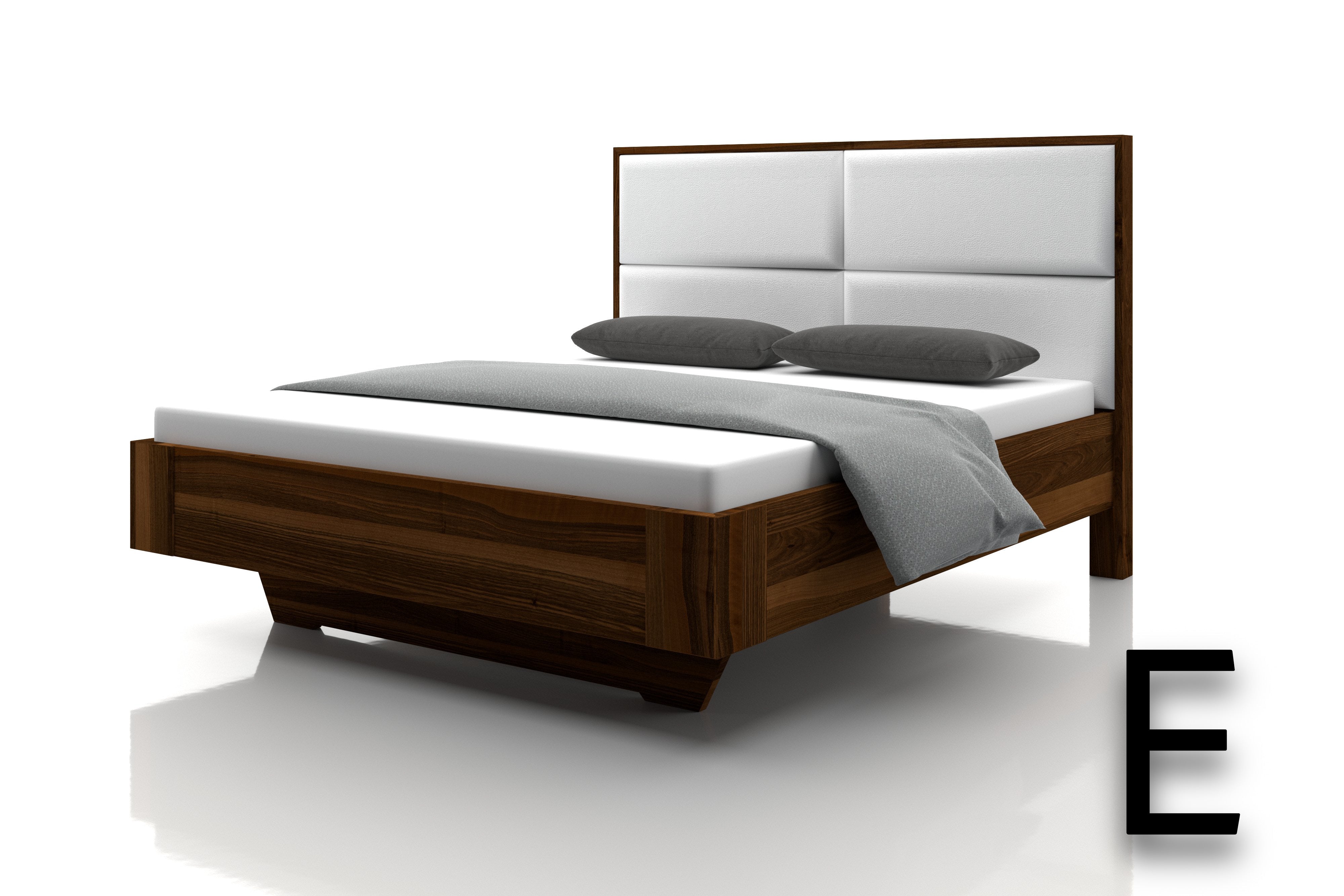 Nussbaum Bett Marina Echtleder Purewhite Kopfteil E