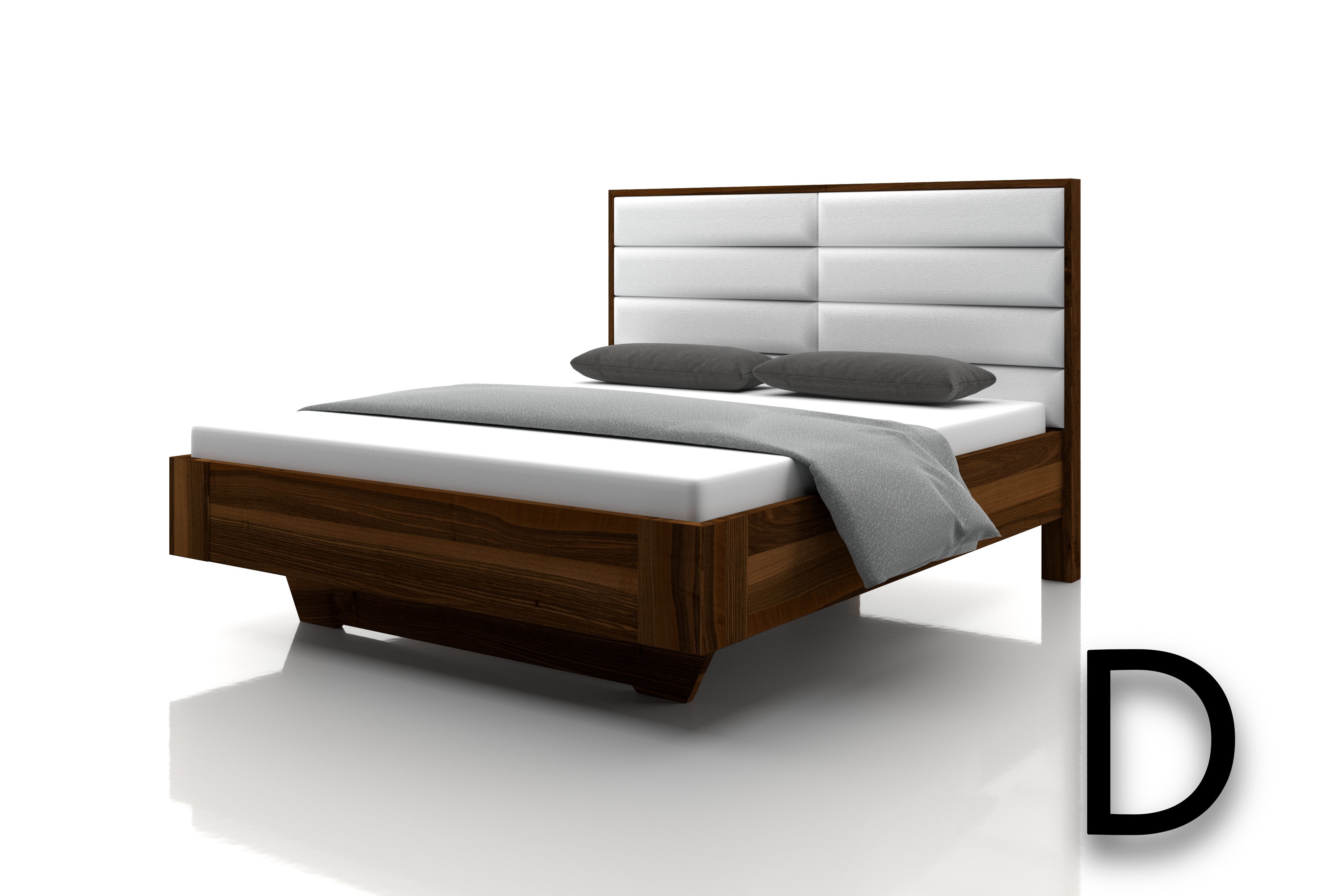 Nussbaum Bett Marina Echtleder Purewhite Kopfteil D