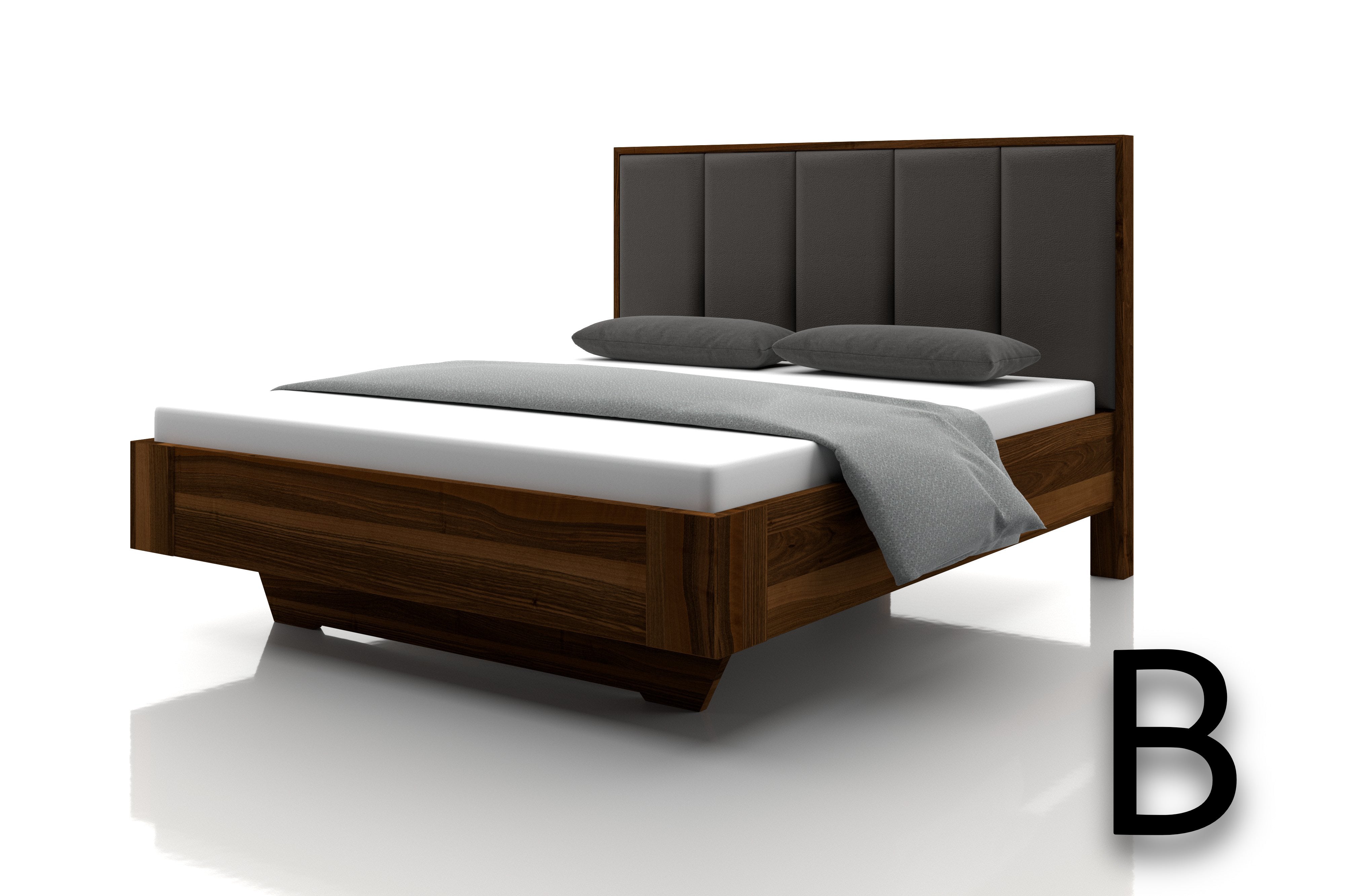 Nussbaum Bett Marina Echtleder Choco Kopfteil B